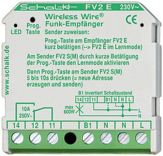 SCHALK Funk-Empfänger FV2 E mit 1 Relaisausgang 10A 230V AC