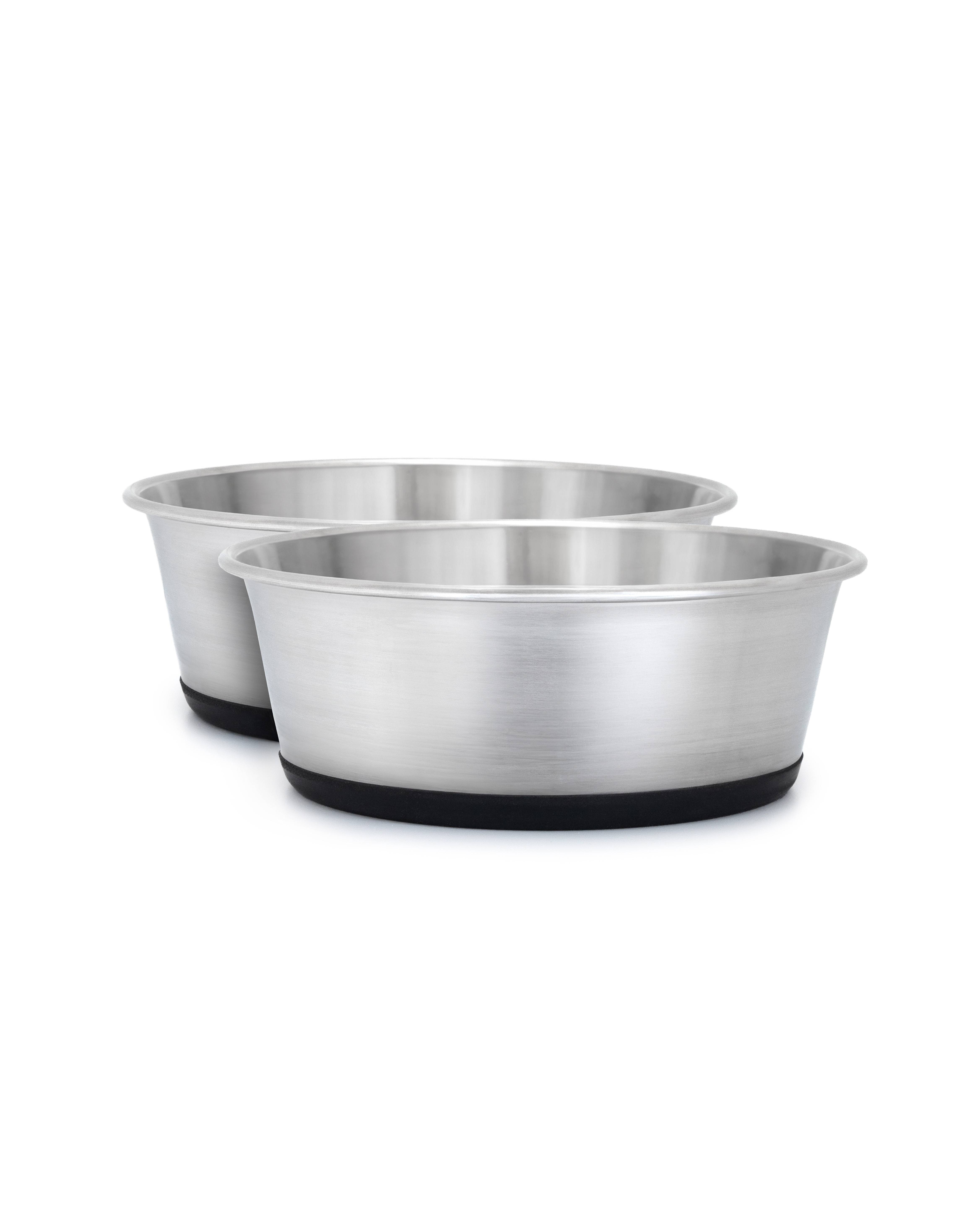 lionto 2er Set Futternapf aus Edelstahl, robuster, rutschfester Napf für Hunde & Katzen, spülmaschinengeeignet & geruchlos, 950 ml