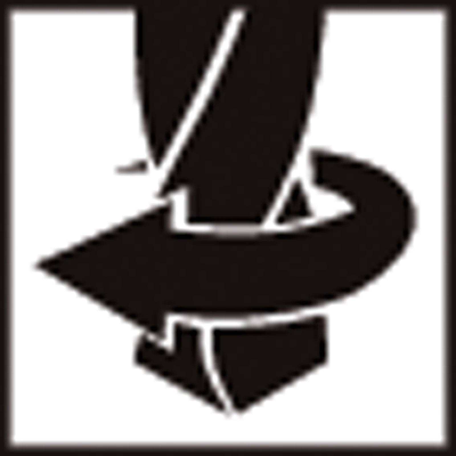 Das Bild zeigt einen stilisierten schwarzen Amboss mit einem geschwungenen Pfeil, der ihn umkreist und Metallarbeit oder ein verwandtes Thema repräsentiert.