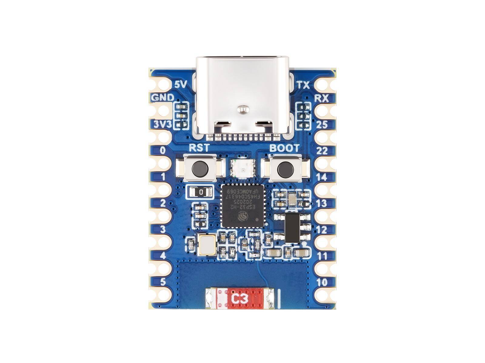 Waveshare ESP32-H2 Mini Dev Board, 96MHz, 4MB Flash, BLE, Zigbee Thread, USB-C - Auswahl: Ohne Header