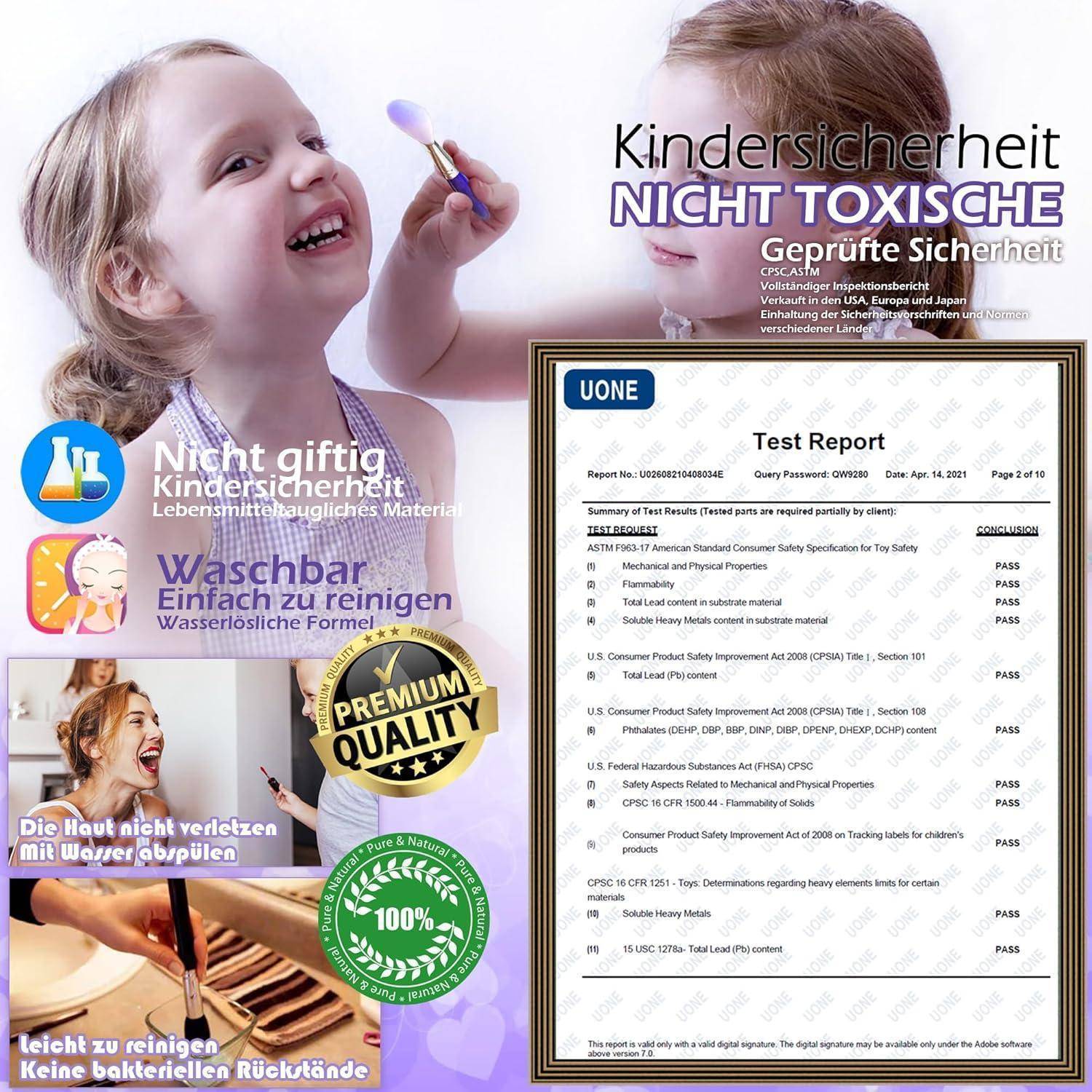 Kinderschminke Mädchen Make Up Set Schminkkoffer für Mädchen 4-12Jahre