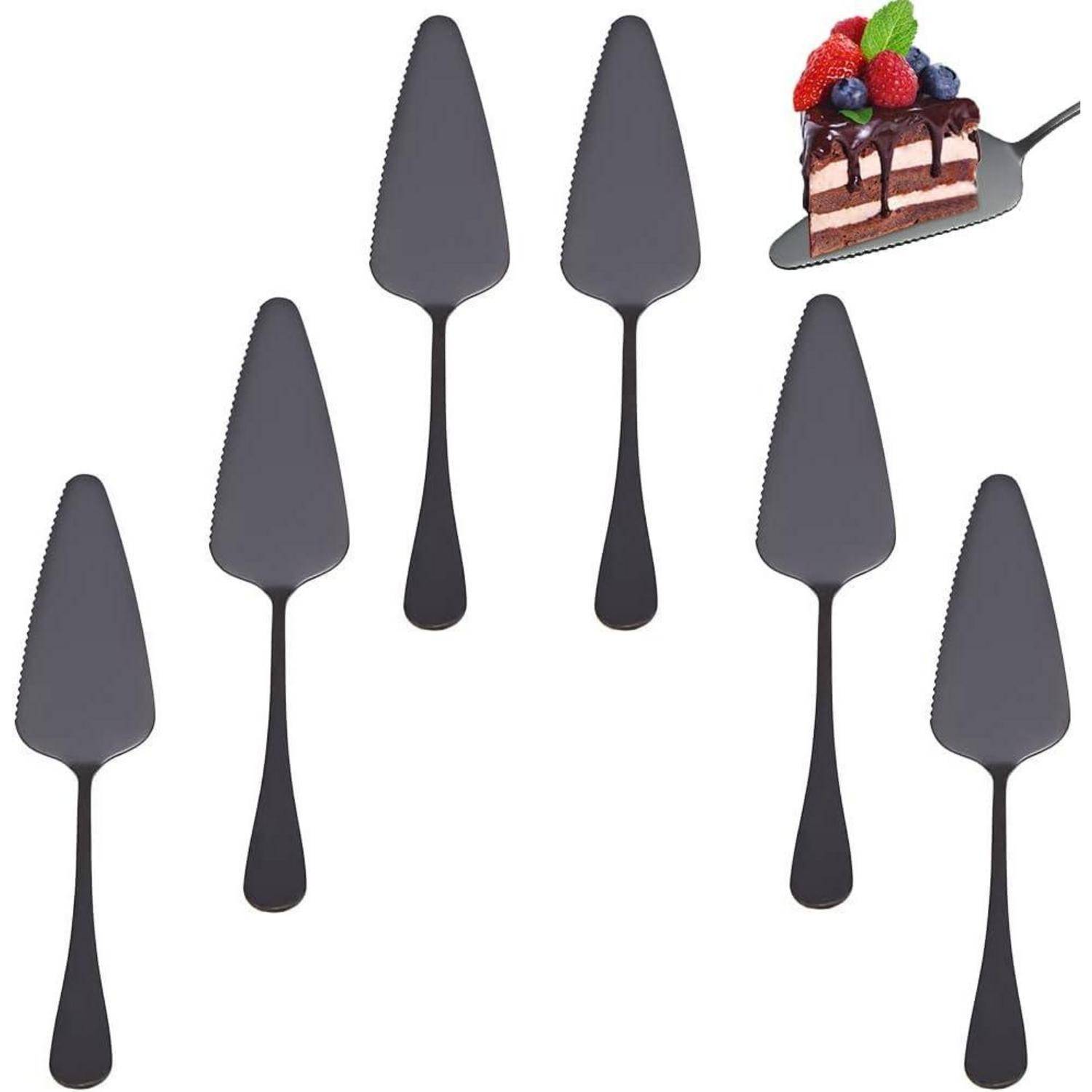 6 Stück Tortenheber Edelstahl Profi Tortenschaufel Kuchenheber Schwarz