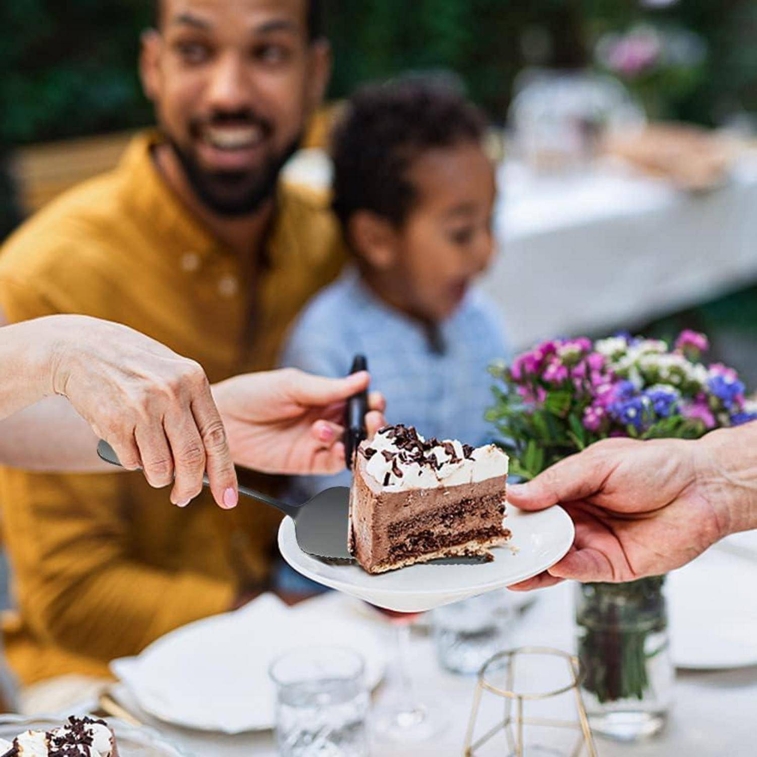6 Stück Tortenheber Edelstahl Profi Tortenschaufel Kuchenheber Schwarz