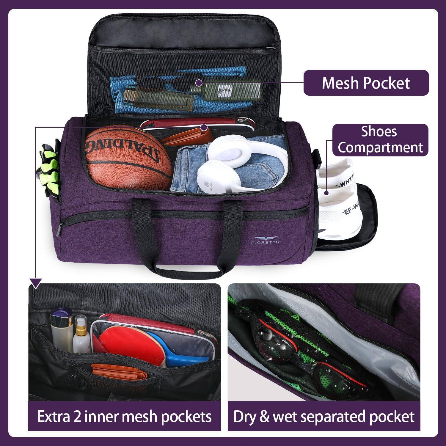 35L Sport- und Reisetasche für Damen und Herren mit Schuh- und