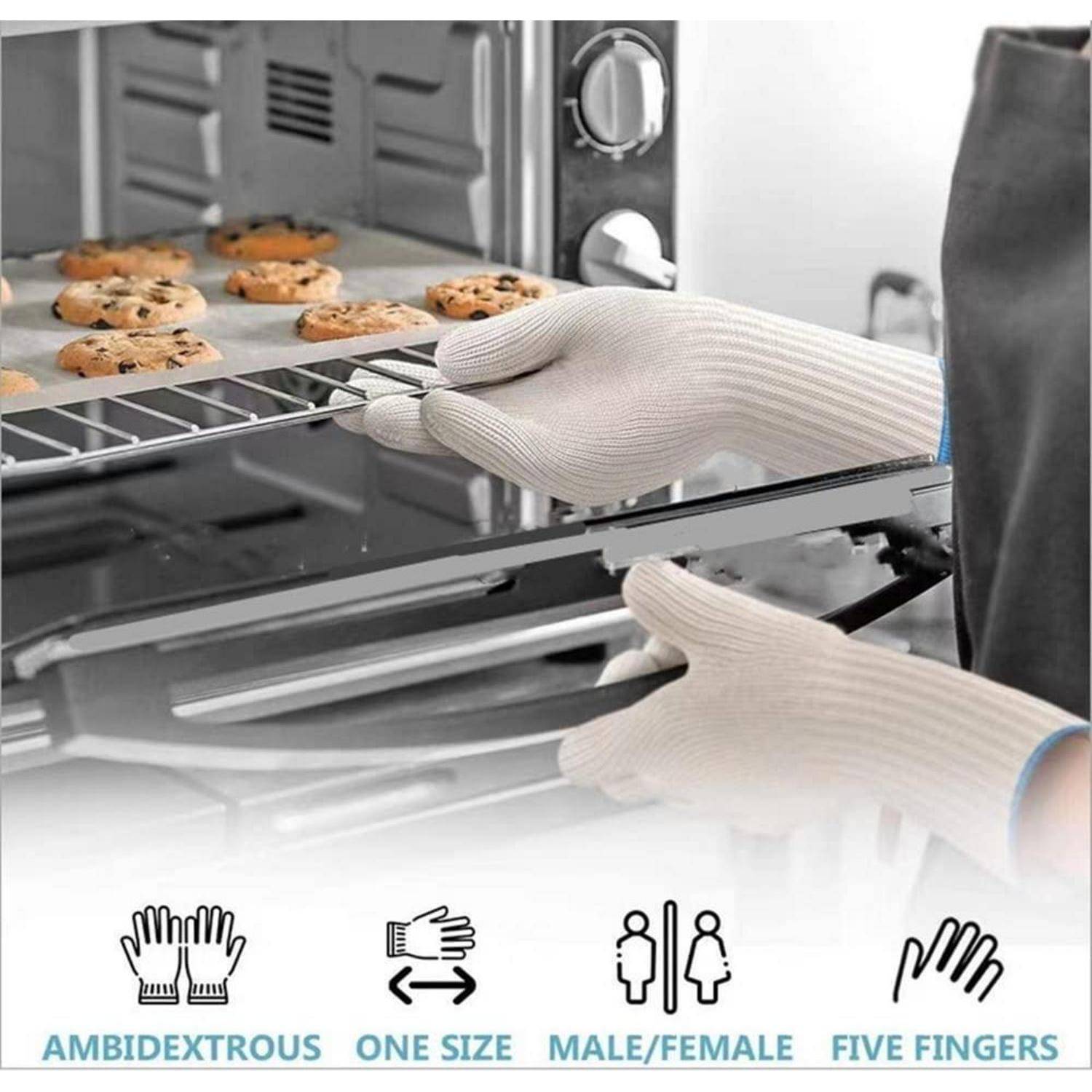 Hitzebeständige Kochhandschuhe zum Backen Grillen 480 °F 2er Set