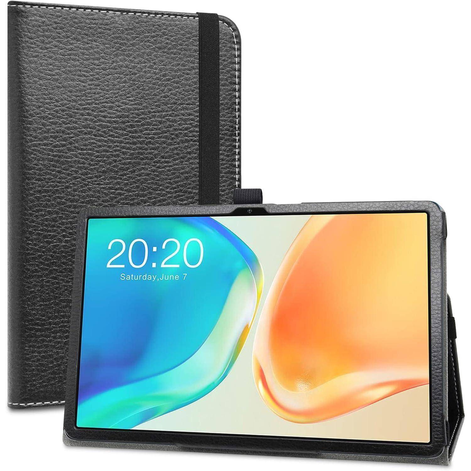 Hülle für TECLAST M40 Plus PU Leder Case Ständer Schwarz