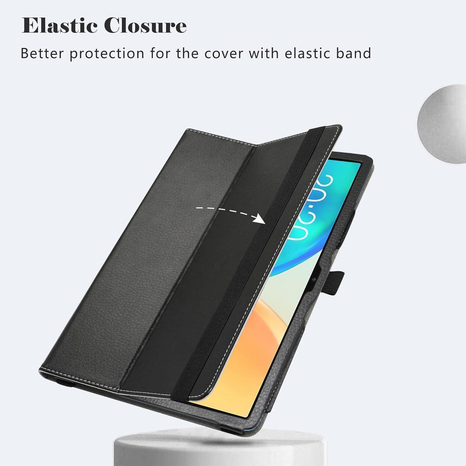 Hülle für TECLAST M40 Plus PU Leder Case Ständer Schwarz