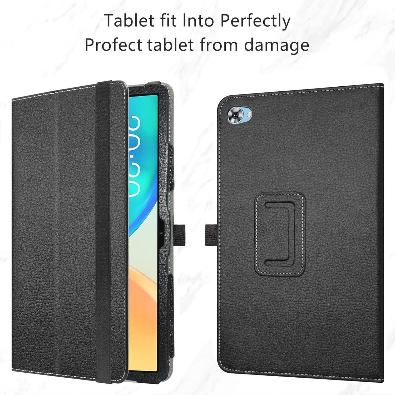 Hülle für TECLAST M40 Plus PU Leder Case Ständer Schwarz
