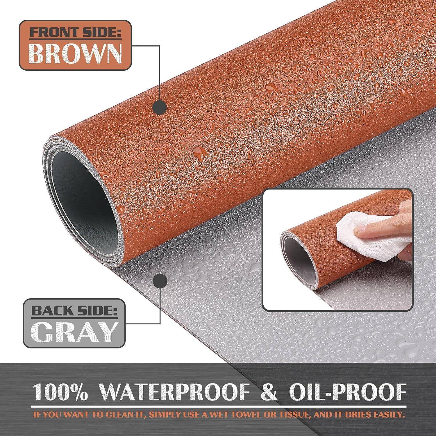 Schreibtischunterlage 90x43cm PVC wasserdicht doppelseitig Braun Grau
