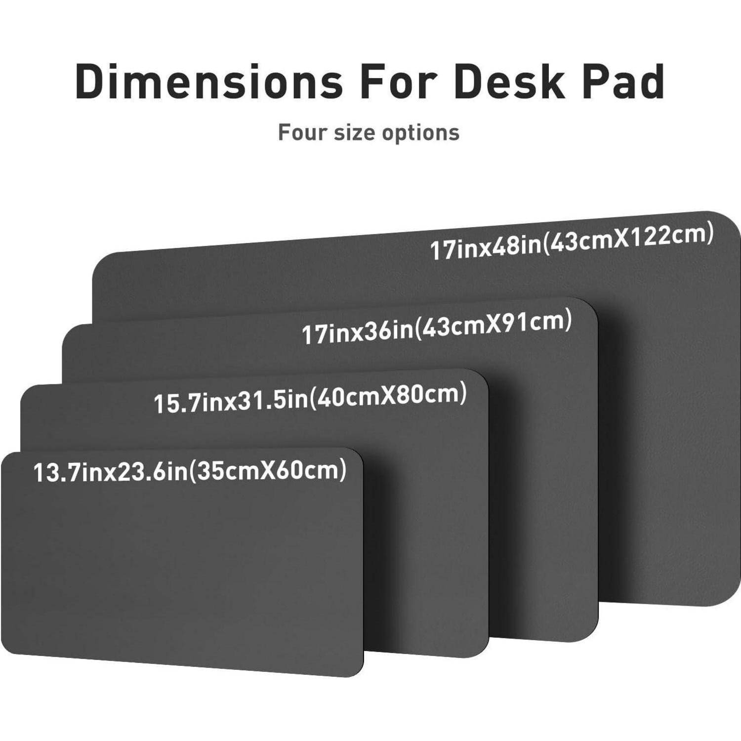 Schreibtischunterlage Mauspad Leder 80x40cm Schwarz Wildleder Mousepad