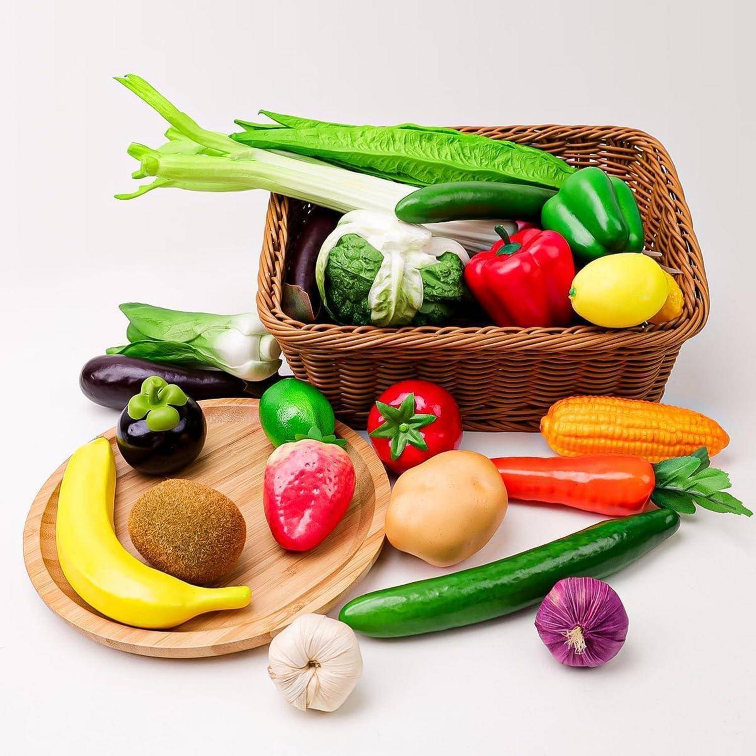 16-teiliges Gefälscht Realistisch Gemüse Früchte Set Dekoration