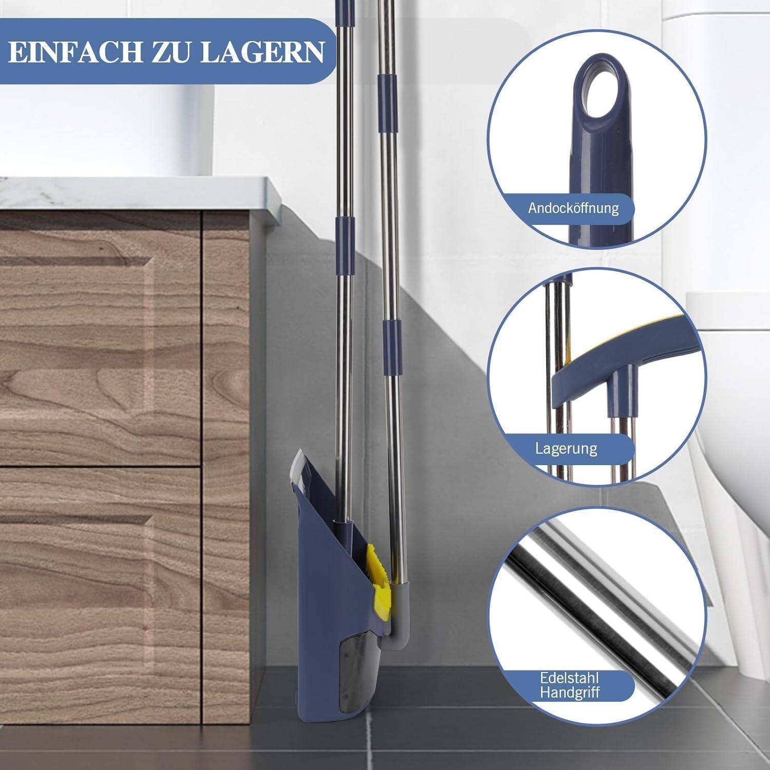 Besen und Kehrschaufel Set mit Stiel und
