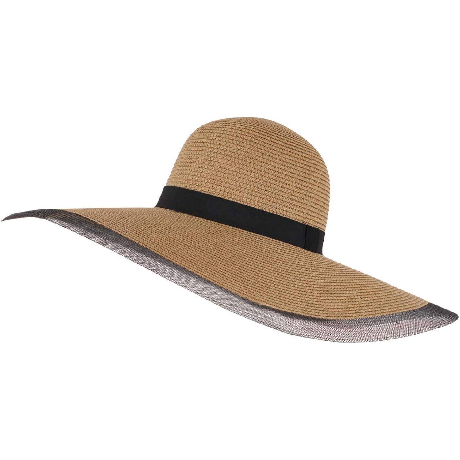 Schlapphut Damen Schleife Krempe faltbar Einheitsgröße Stil E Khaki