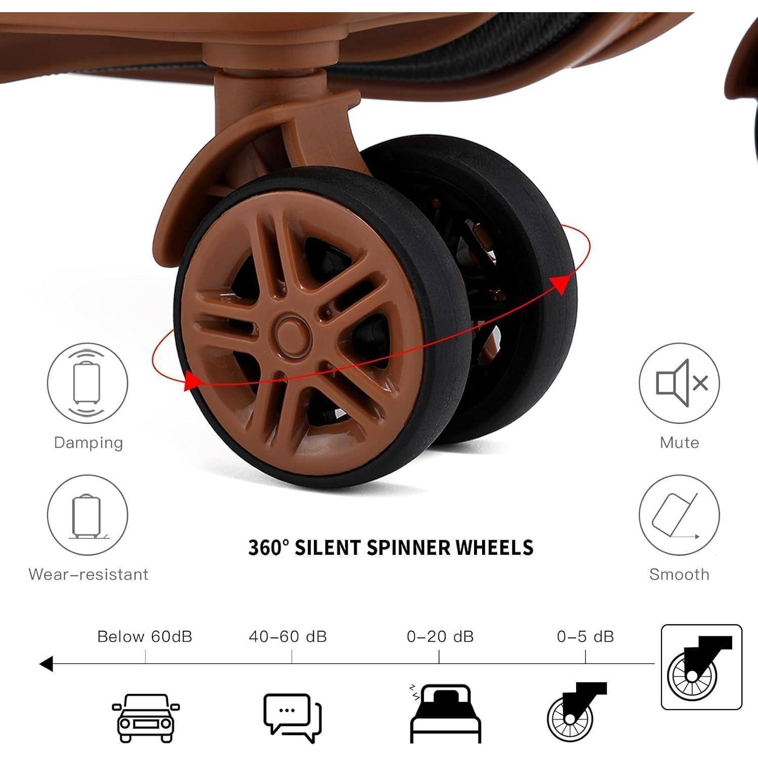 Koffer Trolley Reisekoffer M (55cm) Schwarz Braun