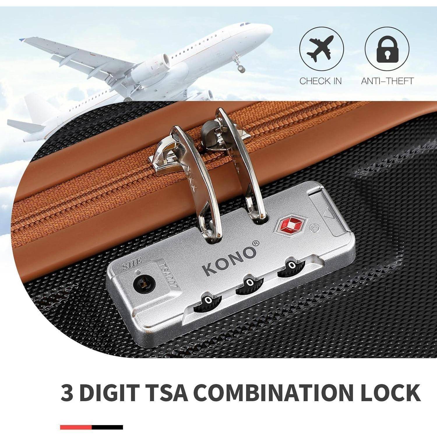 Koffer Trolley Reisekoffer M (55cm) Schwarz Braun