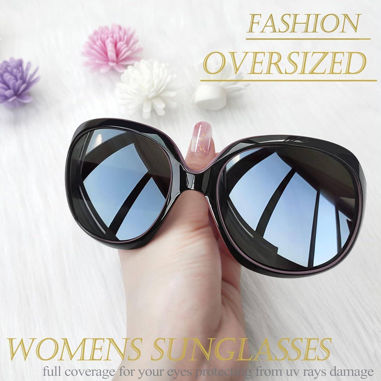 Sonnenbrille Damen Übergroße B03-schwarz Lila Schwarz Wie die Bilder