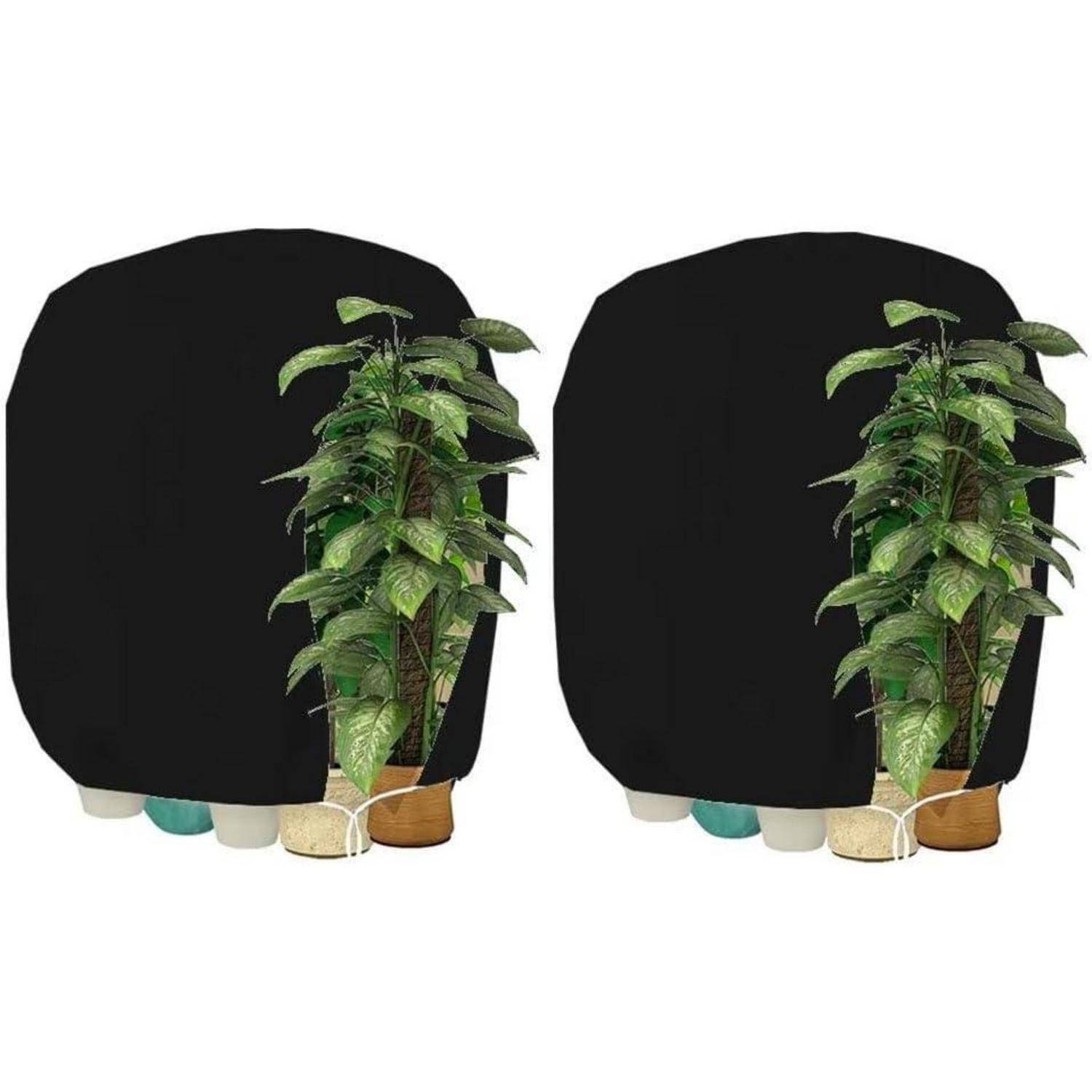 Pflanzenabdeckung Frostschutz Reißverschluss 120x140cm Schwarz 2 Stück