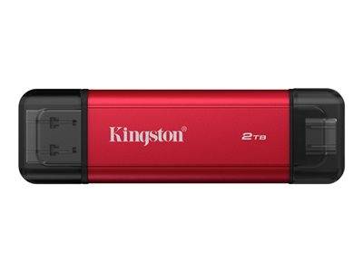 Ein roter Kingston USB-Stick mit der Kapazitätsbezeichnung 