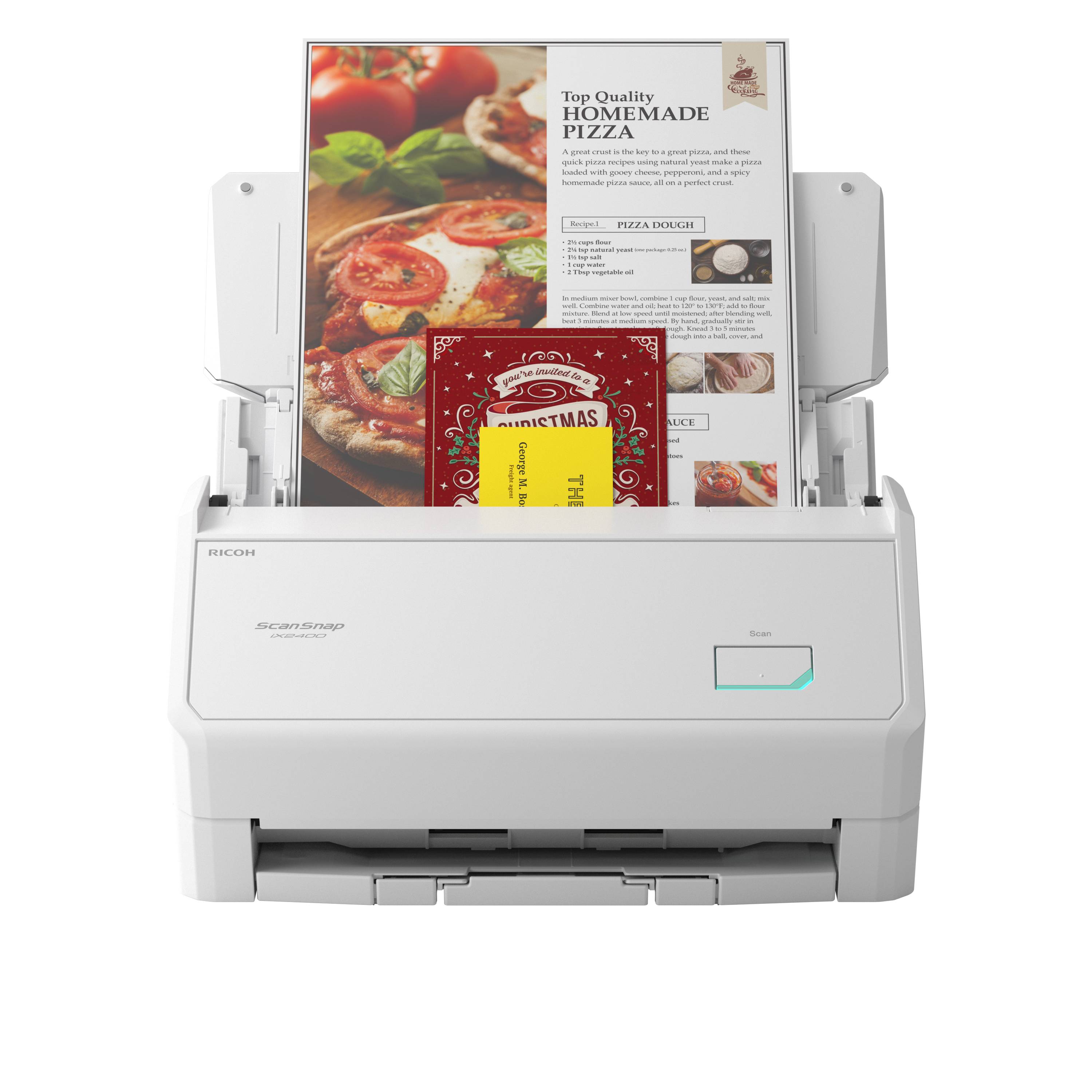 Ricoh ScanSnap iX2400, 216 x 316 mm, 600 x 600 DPI, 45 Seiten pro Minute, ADF-Scanner, Weiß, Dual CIS