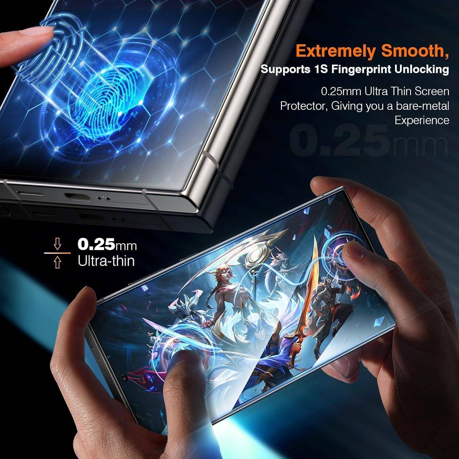 Panzer Schutz Glas Samsung Galaxy S24 Ultra 2er Pack HD Kratzfest