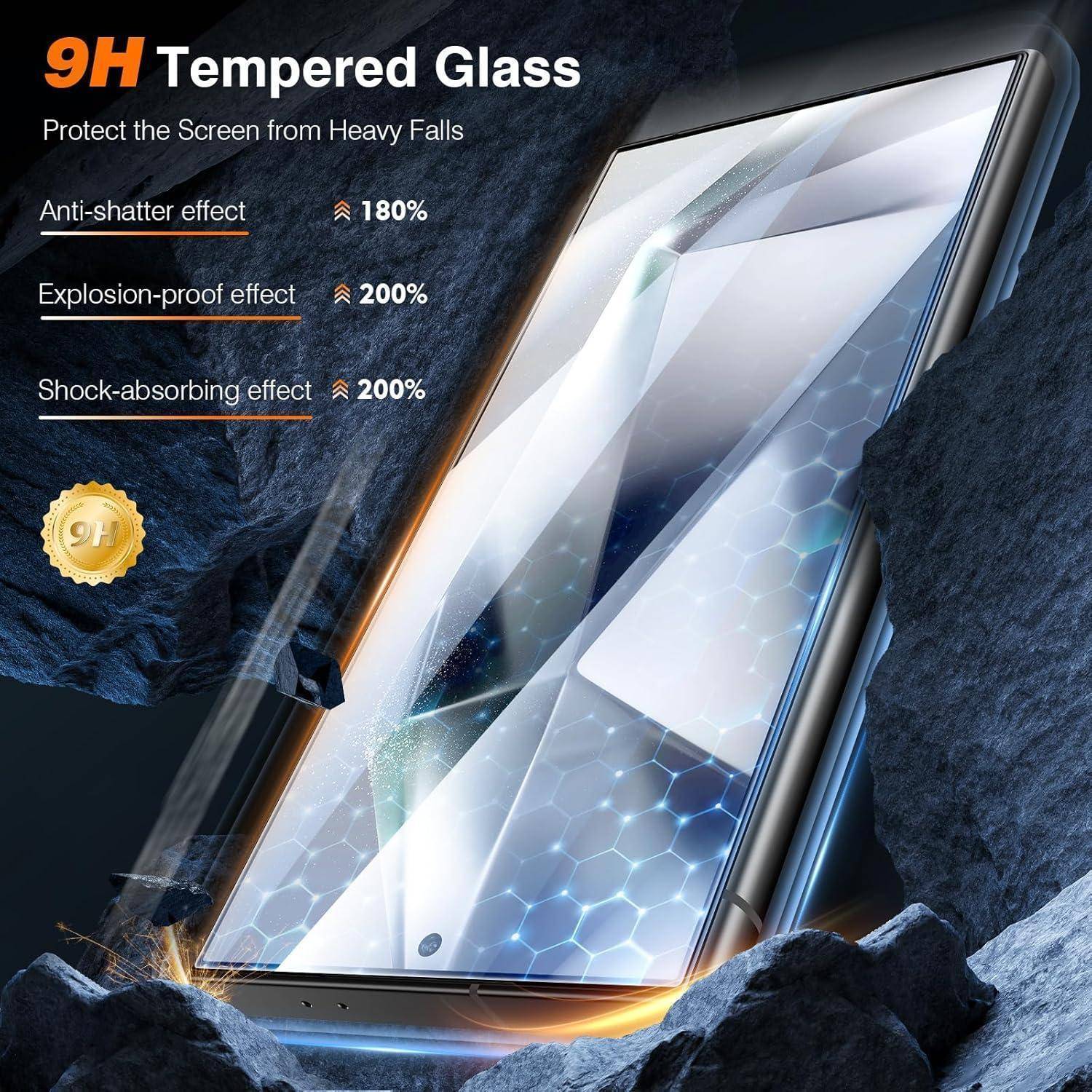 Panzer Schutz Glas Samsung Galaxy S24 Ultra 2er Pack HD Kratzfest