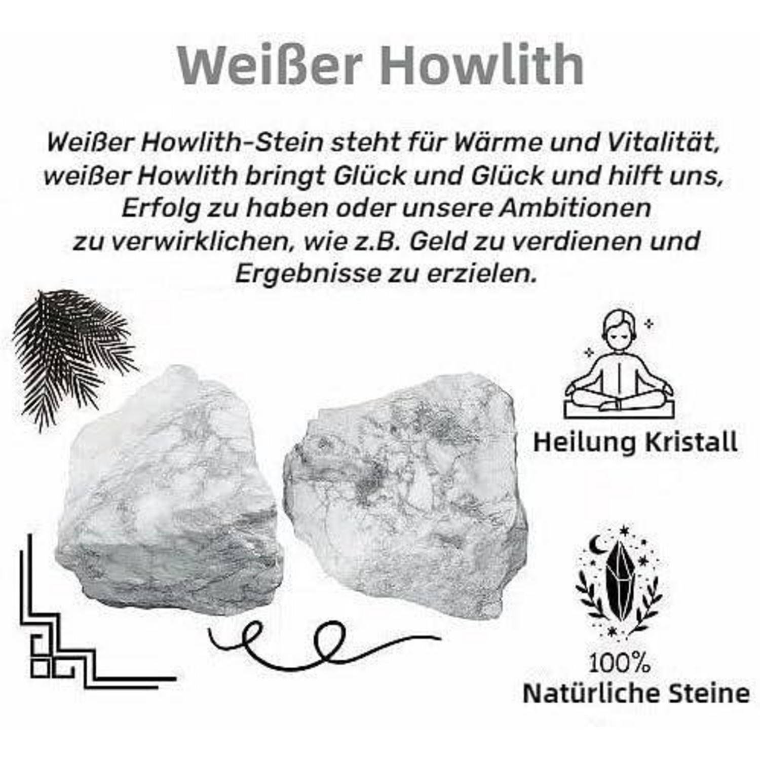 Große weiße Howlith Rohkristalle Naturstein 4.5-5.5 cm Reiki