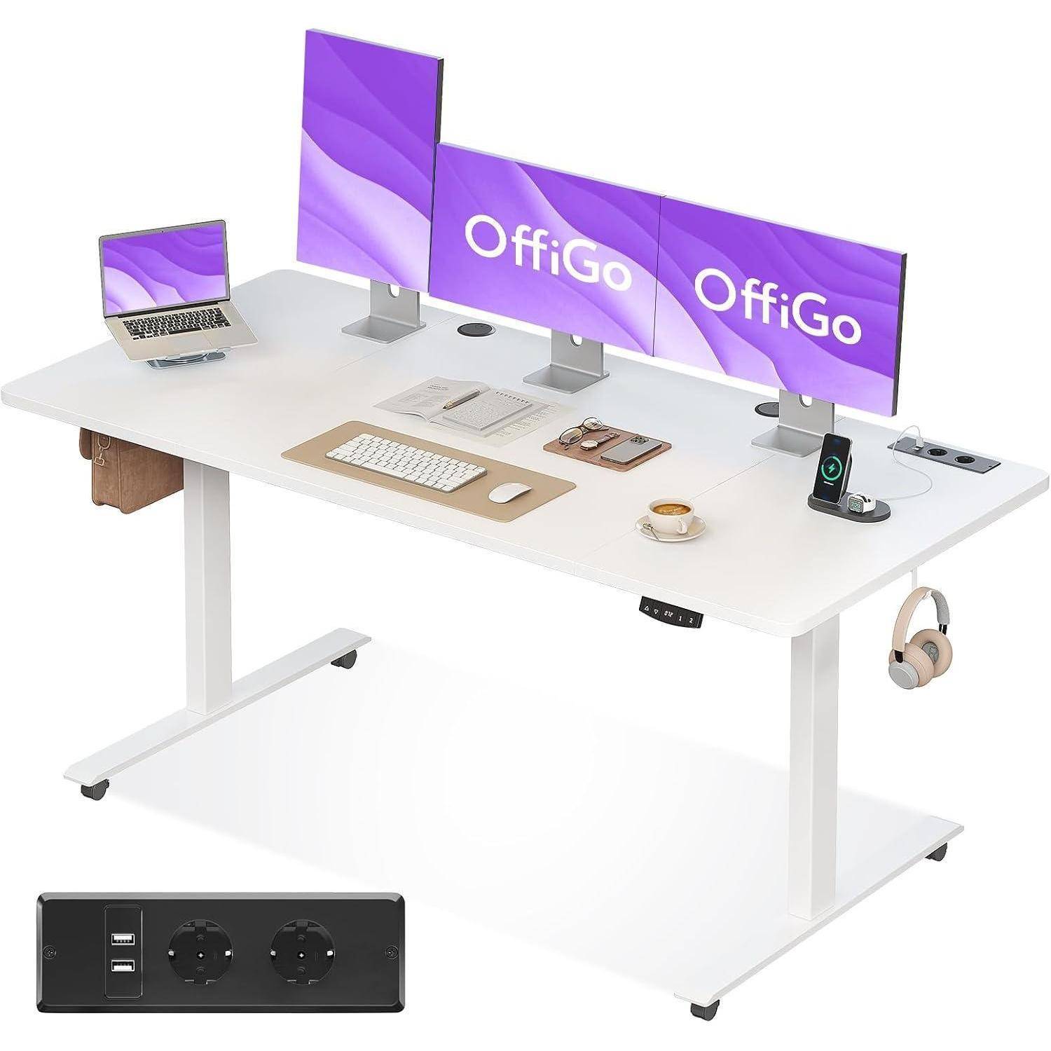 Höhenverstellbarer Schreibtisch 160cm Elektrisch USB Standing Desk