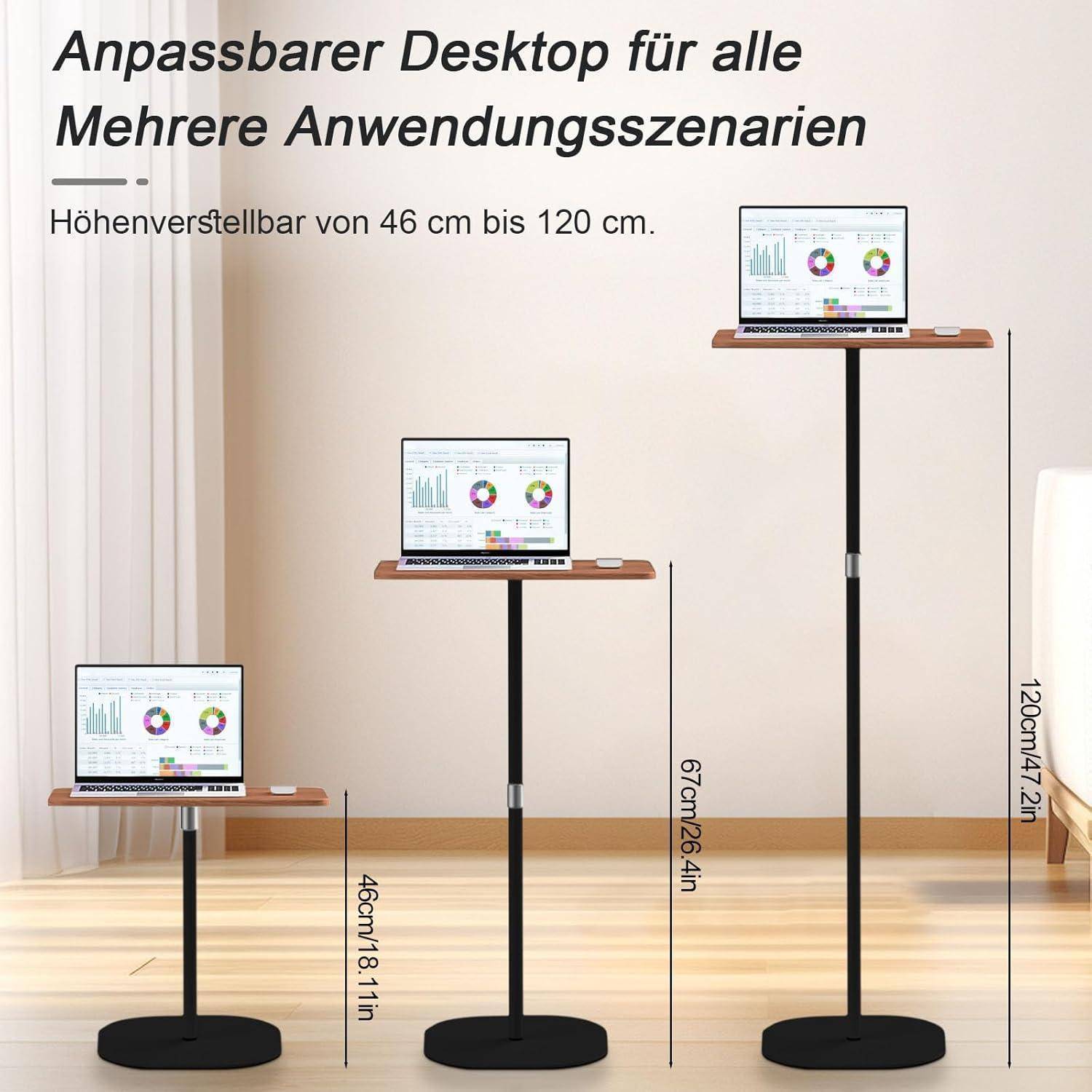 Stehpult Höhenverstellbar 46-120cm Schwarz, Adjustable Laptoptisch