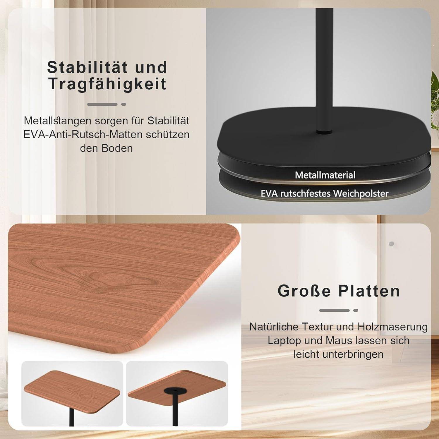Stehpult Höhenverstellbar 46-120cm Schwarz, Adjustable Laptoptisch