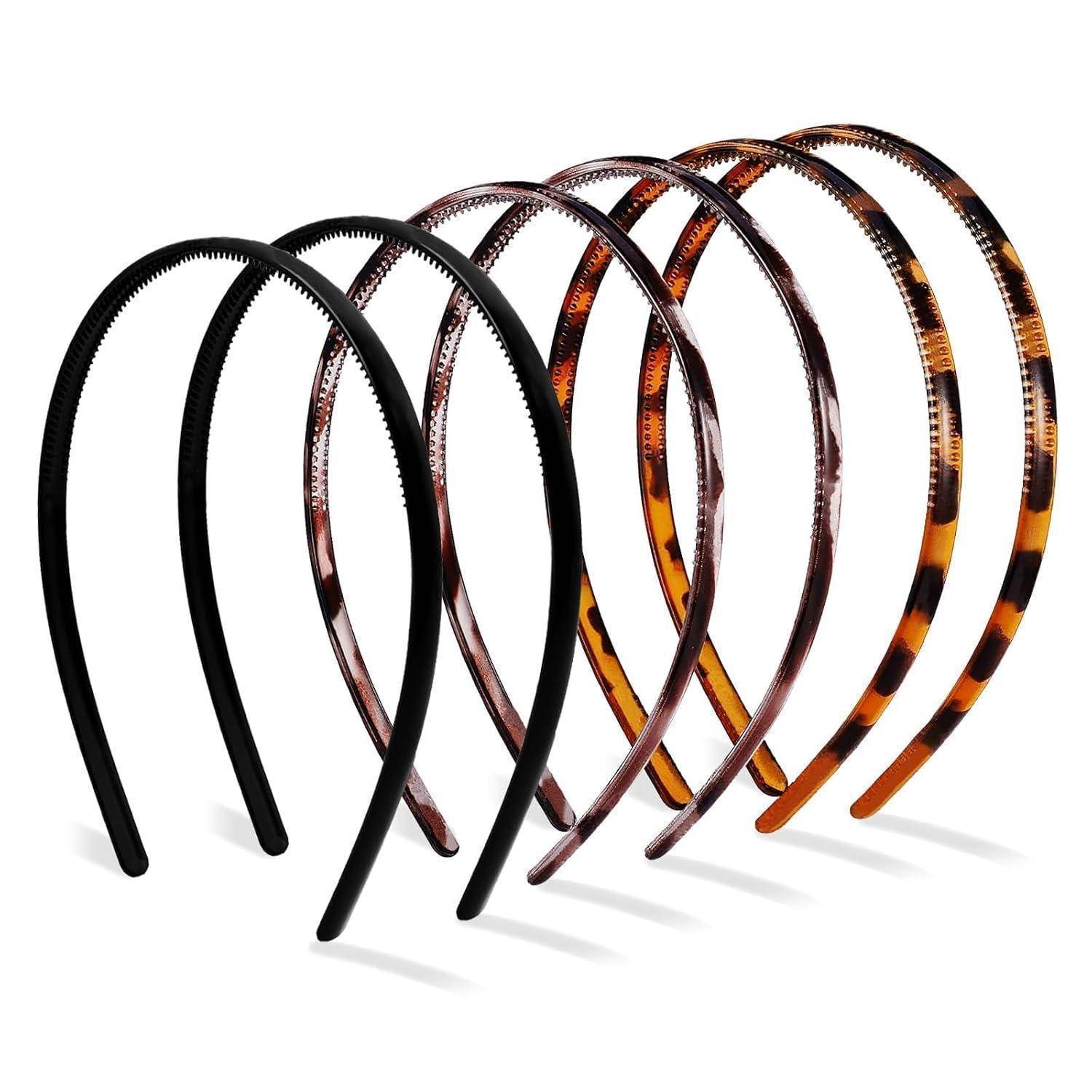 6er Set Haarbänder 8mm Rutschfestes Stirnband für Sport Yoga