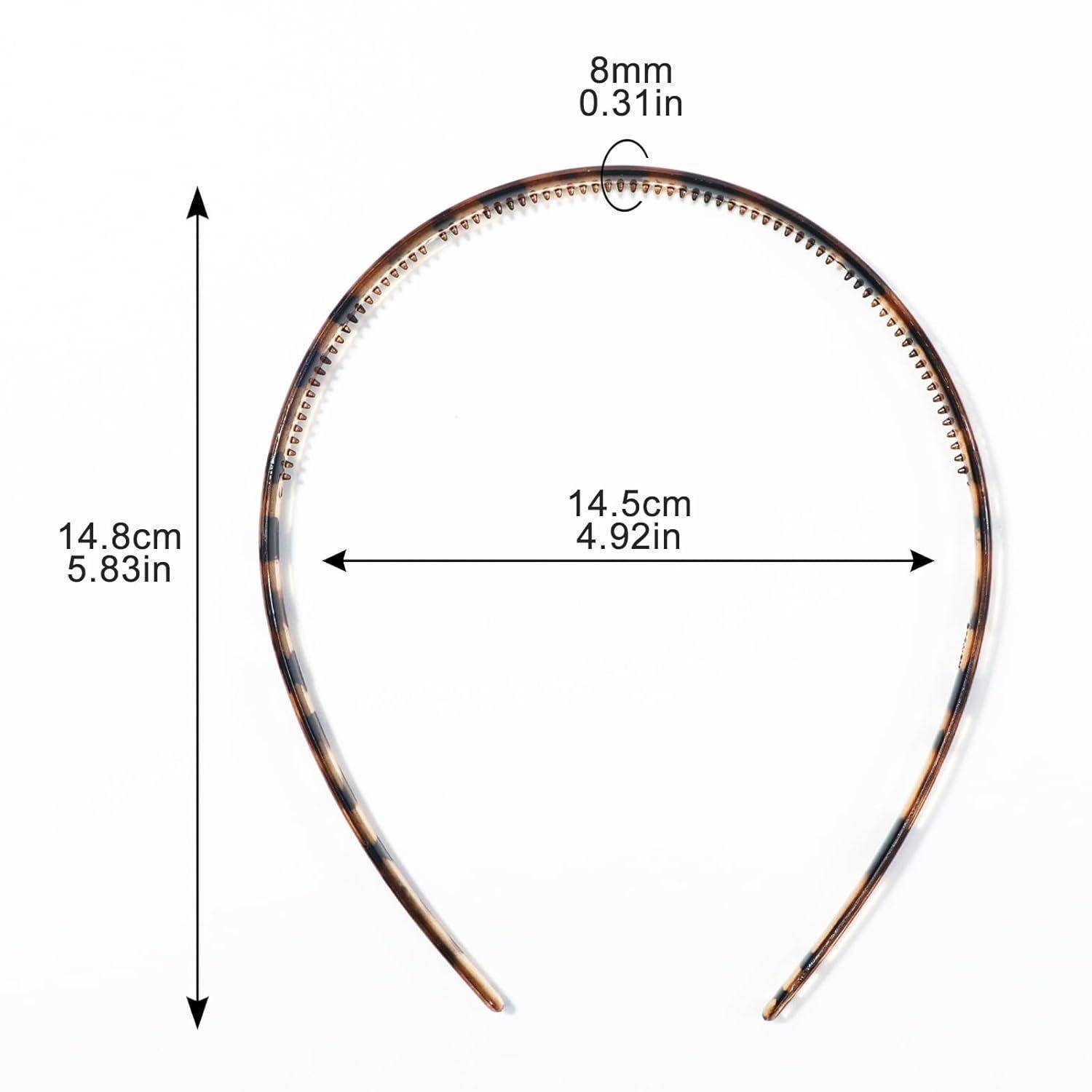 6er Set Haarbänder 8mm Rutschfestes Stirnband für Sport Yoga