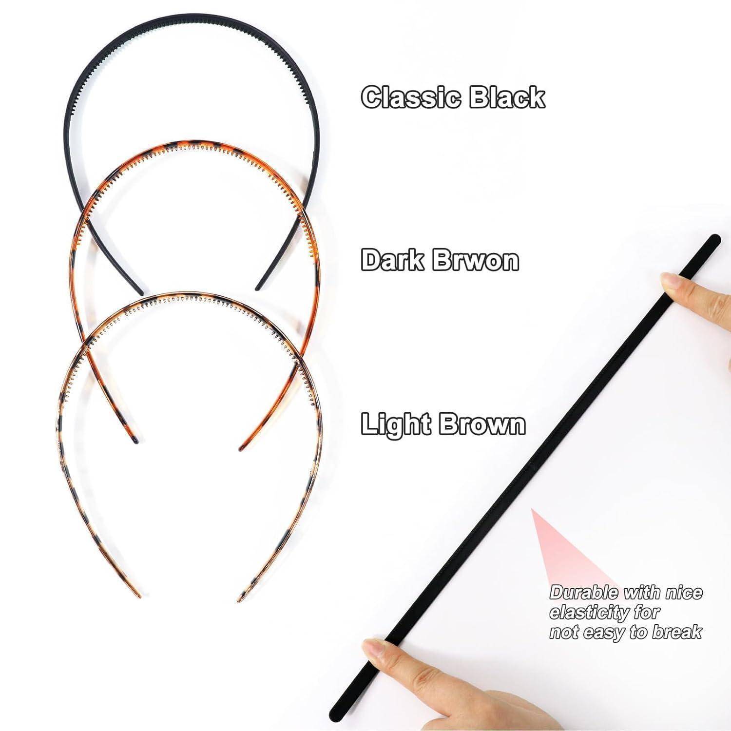 6er Set Haarbänder 8mm Rutschfestes Stirnband für Sport Yoga