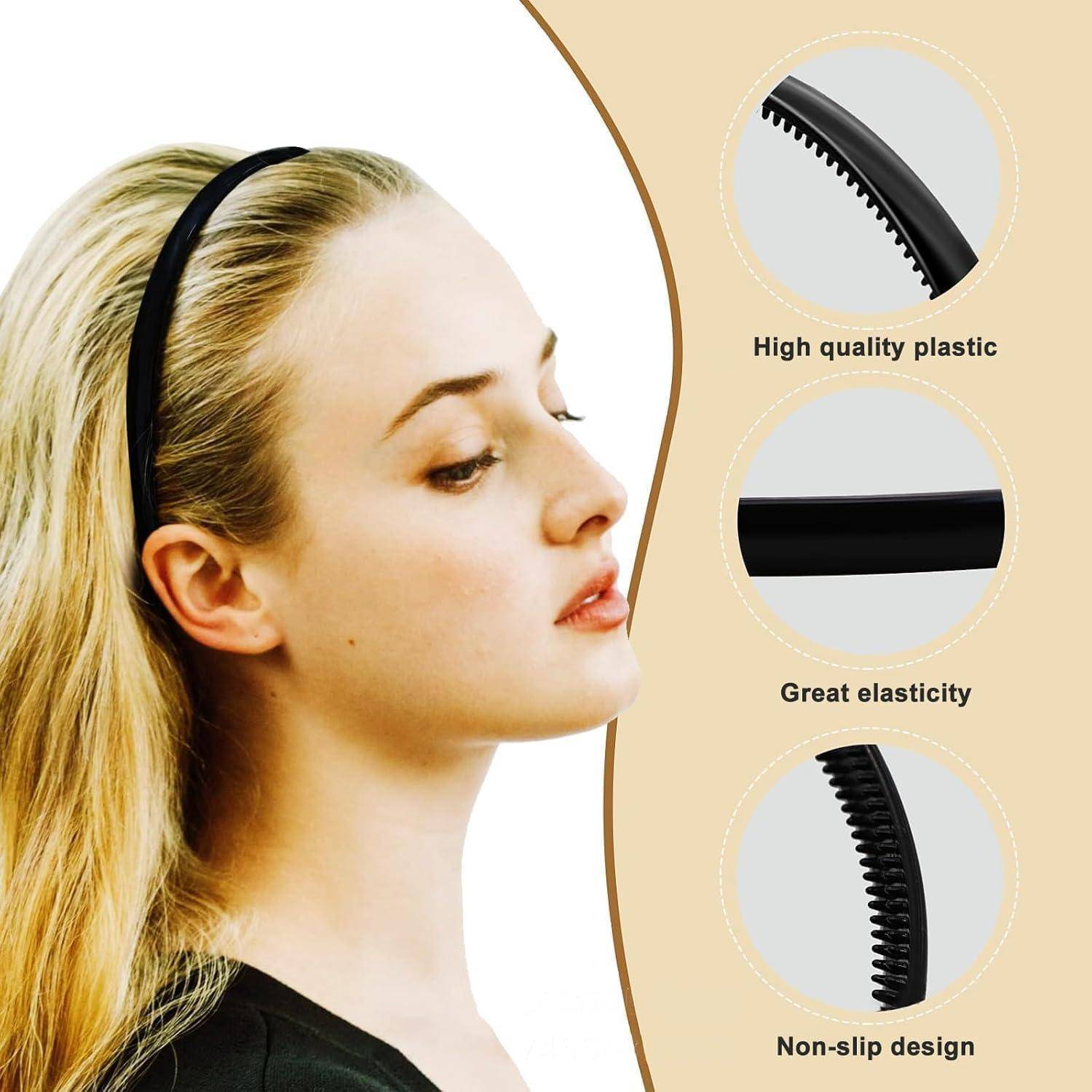 6er Set Haarbänder 8mm Rutschfestes Stirnband für Sport Yoga