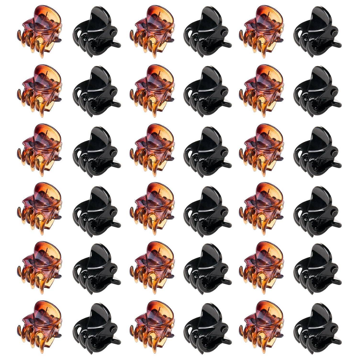 Haarklammern 36 Stück Mini Haarspangen Klaue Clips Kunststoff