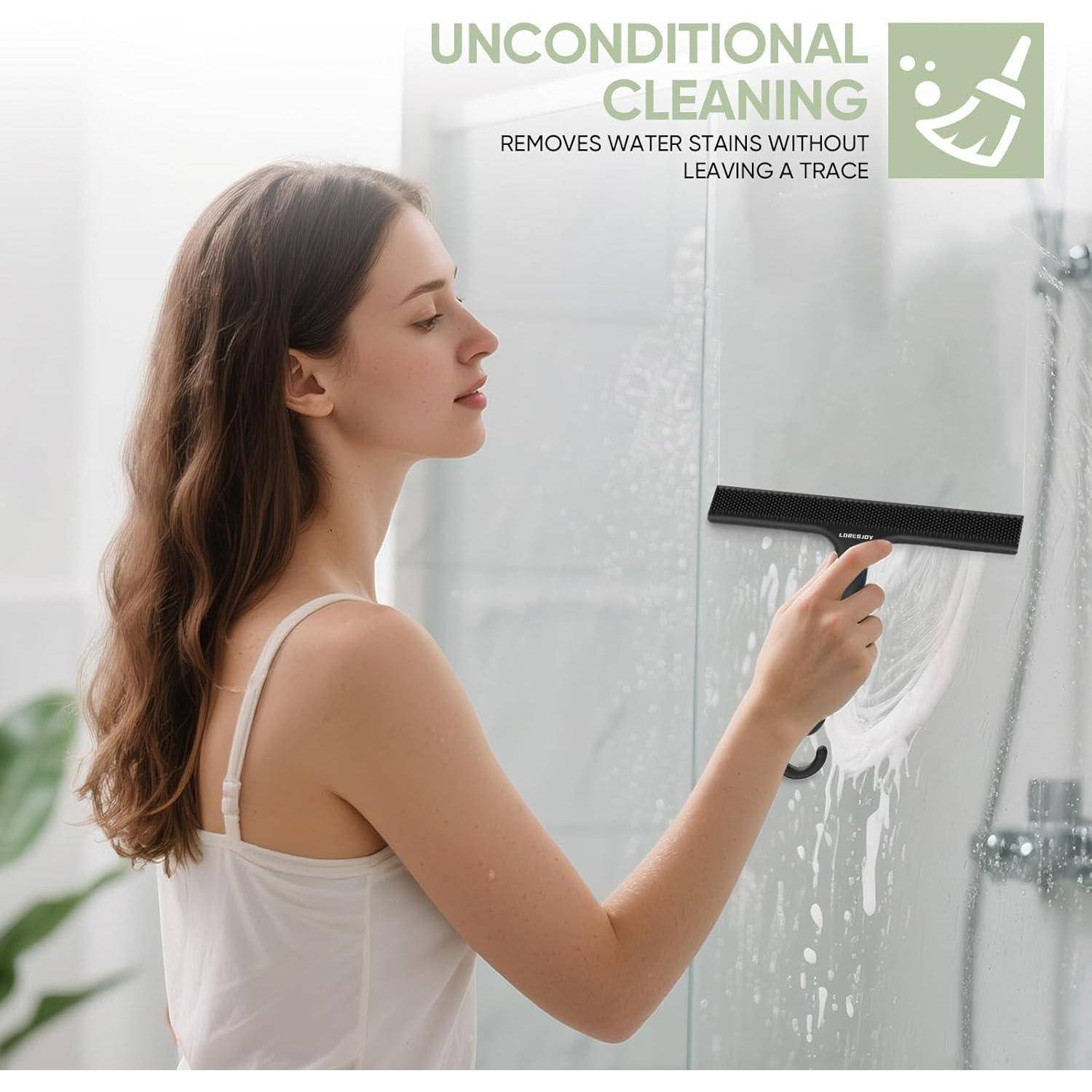 Duschabzieher Silikon Schwarz für Glastüren Wischer Dusche Spiegel