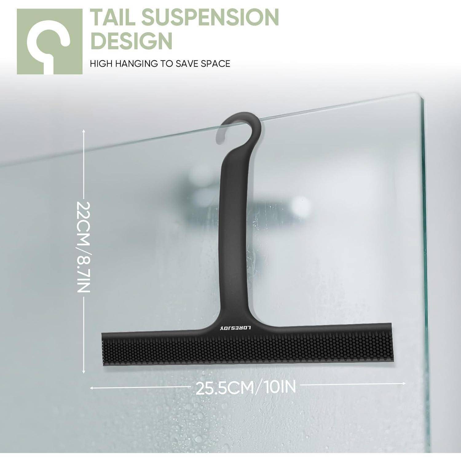 Duschabzieher Silikon Schwarz für Glastüren Wischer Dusche Spiegel