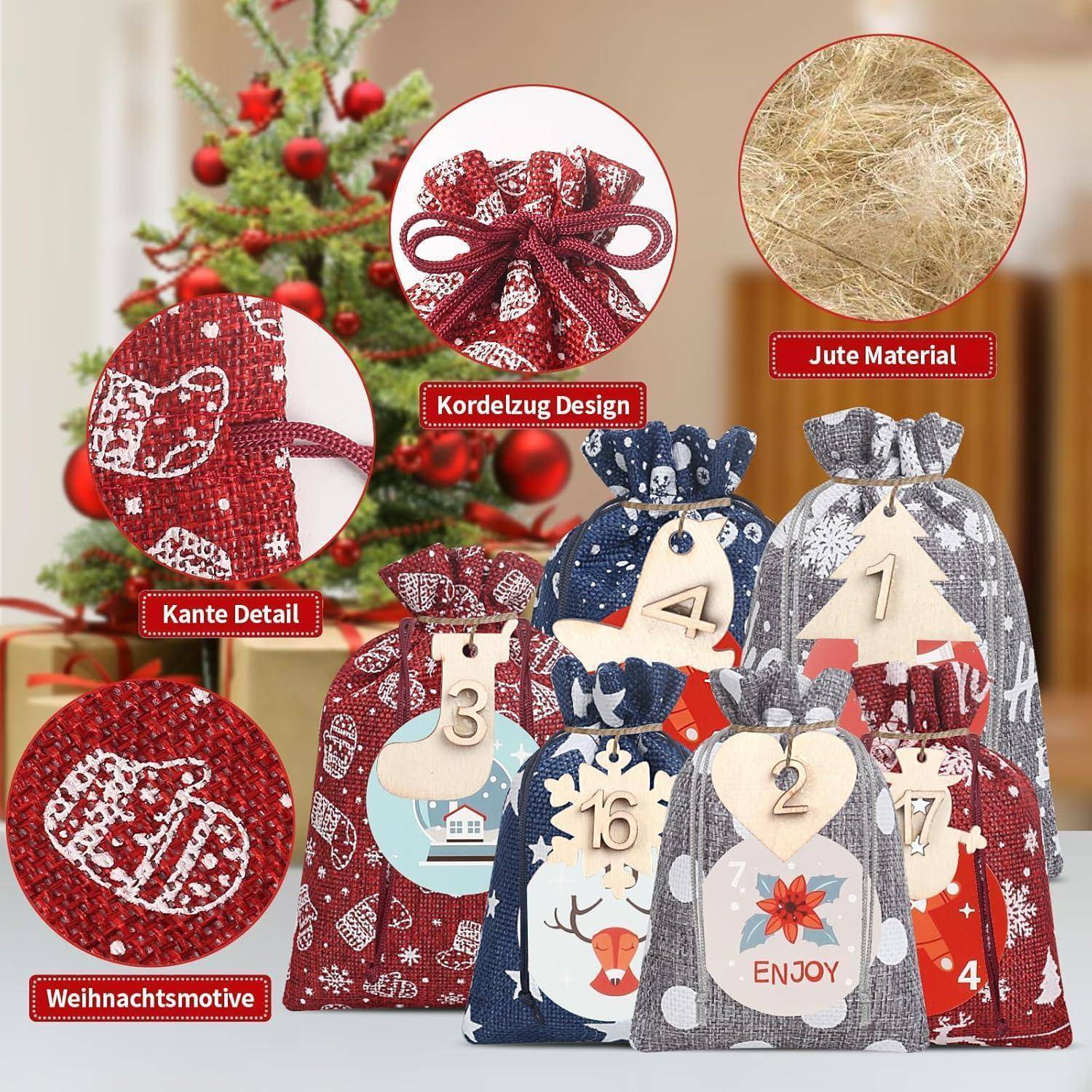 Adventskalender 24 Säckchen Befüllen Frauen Beauty 2024 blue