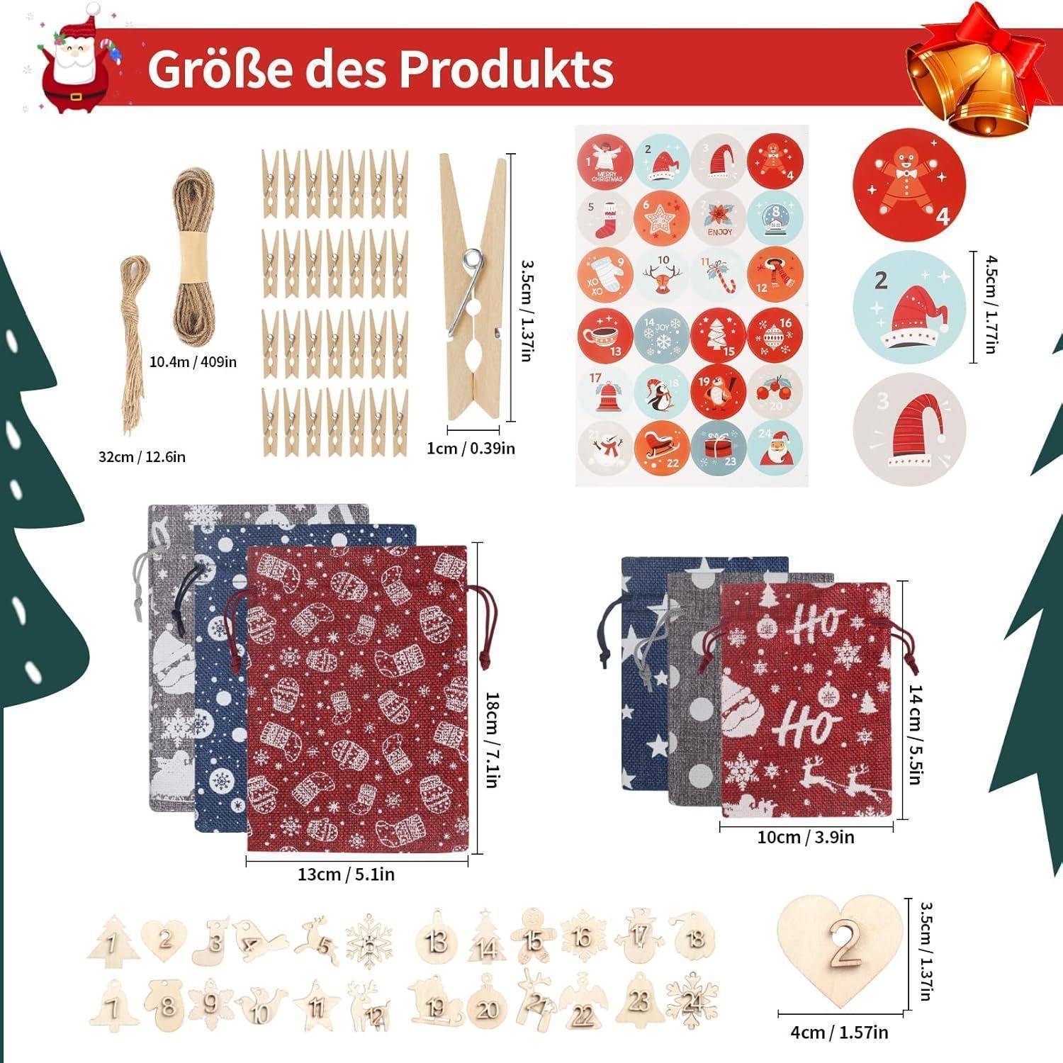 Adventskalender 24 Säckchen Befüllen Frauen Beauty 2024 blue