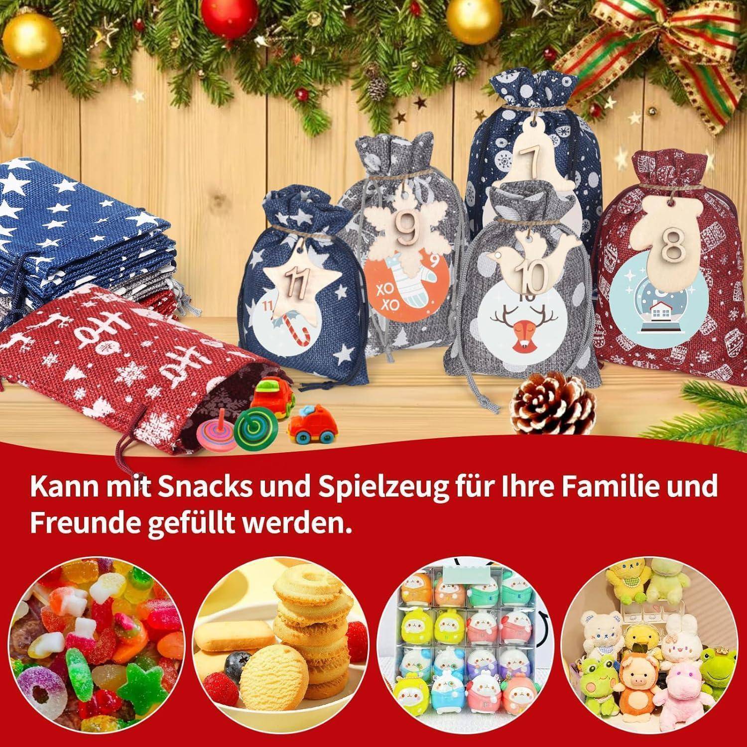 Adventskalender 24 Säckchen Befüllen Frauen Beauty 2024 blue