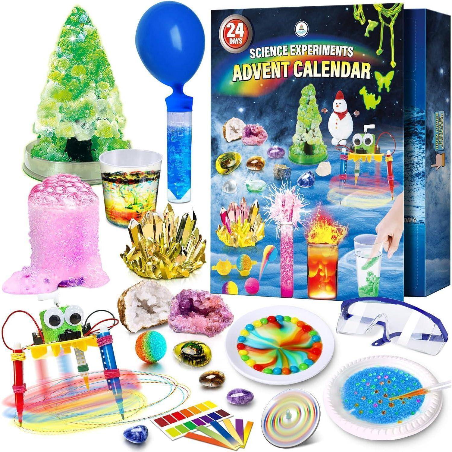 Adventskalender Experimente 2025 für Kinder Chemie Physik 24 Kristalle