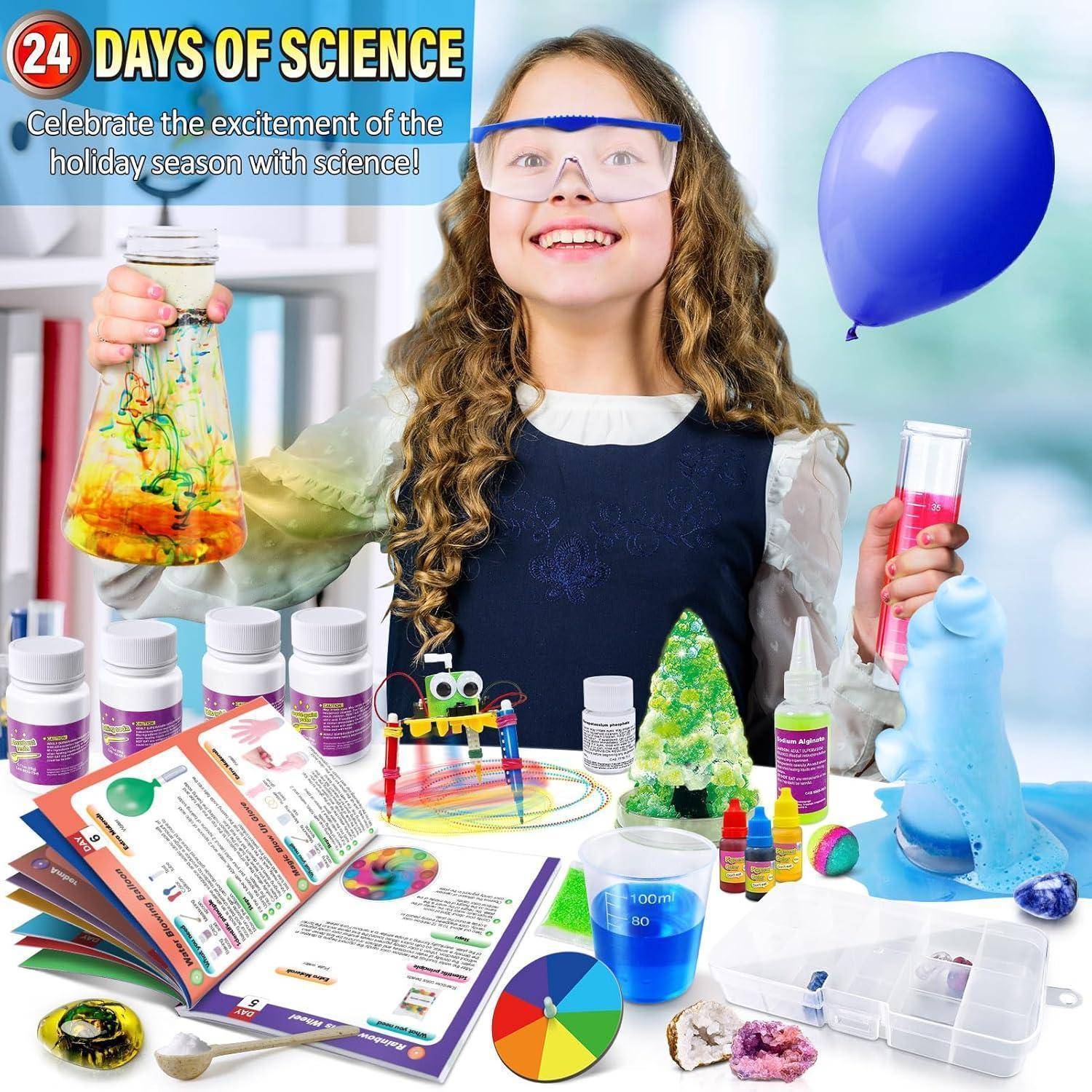 Adventskalender Experimente 2025 für Kinder Chemie Physik 24 Kristalle