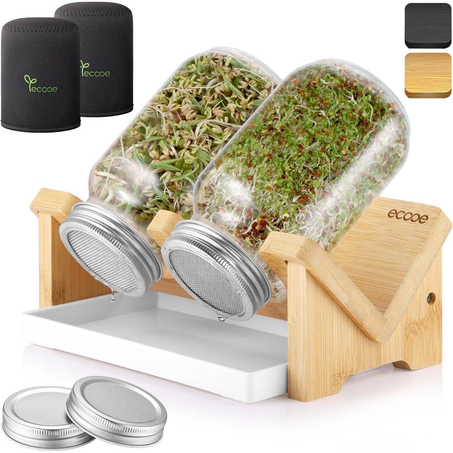Keimglas 2er Set 750 ml Filterkappe 750ml*2 Typ1 Gelbe Halterung
