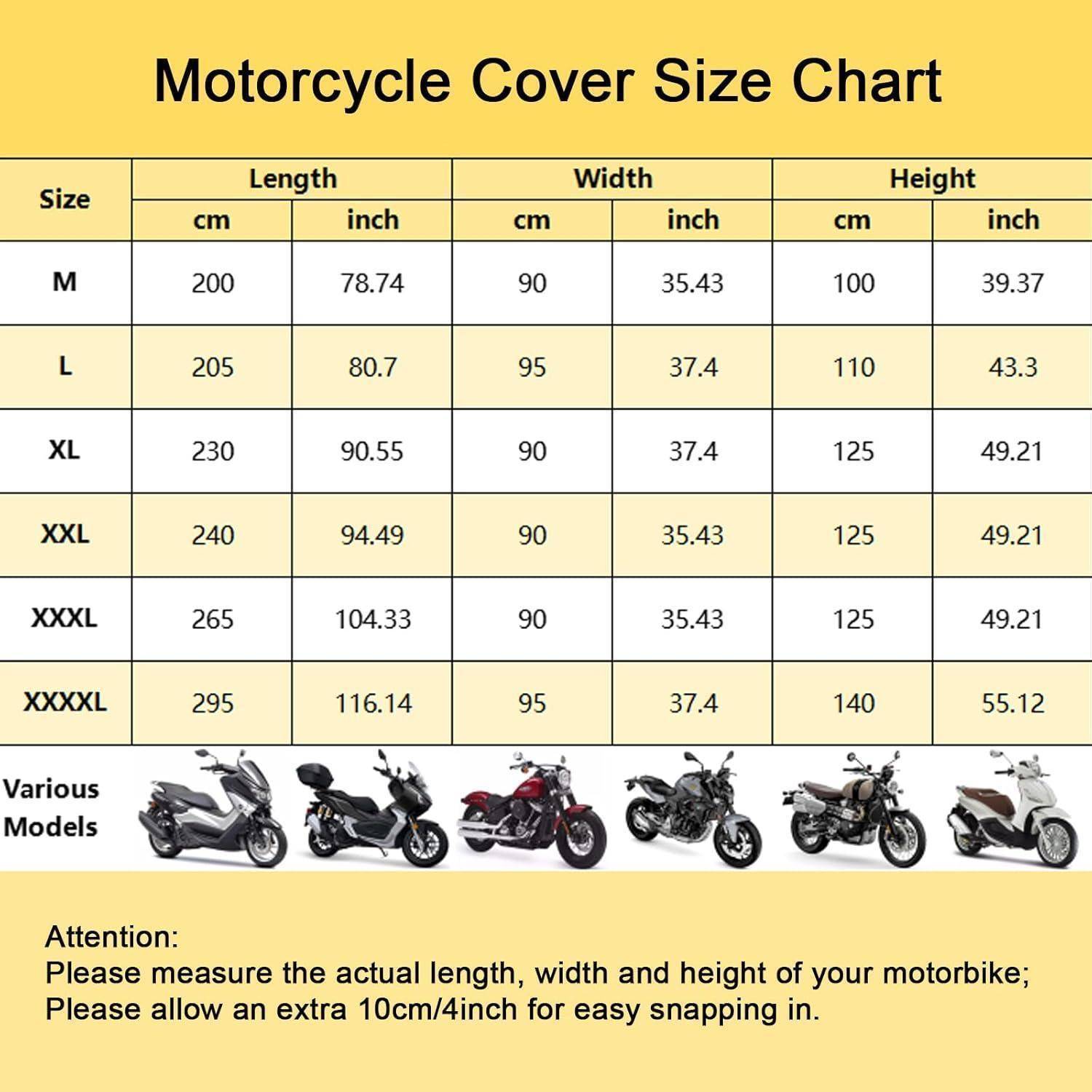 Motorradabdeckung wasserdichte 300D Orange 2XL (94 x 35 x 49 inch)