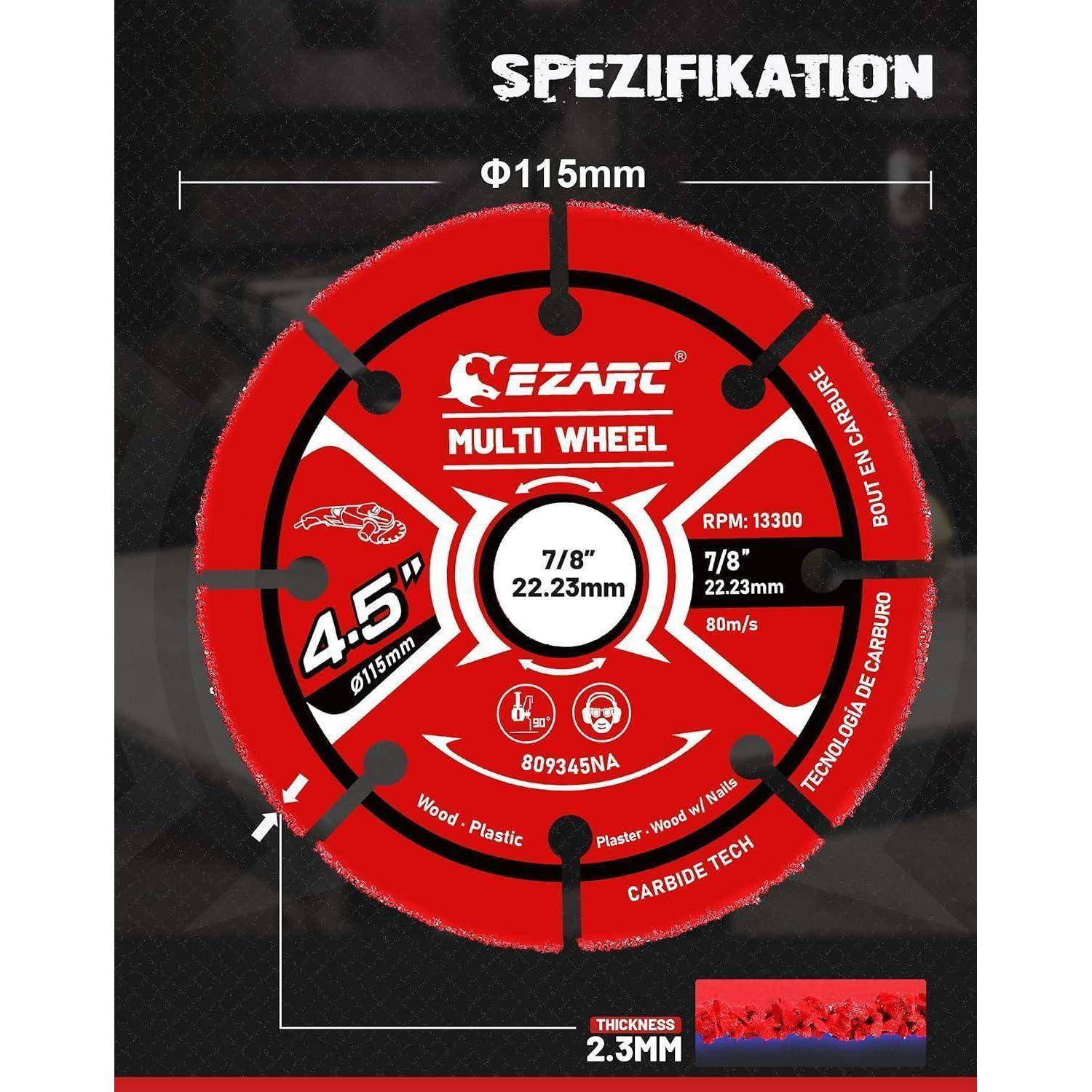 Trennscheiben Carbide 22.2mm Holz Nägel Laminat 2er Pack 115mm