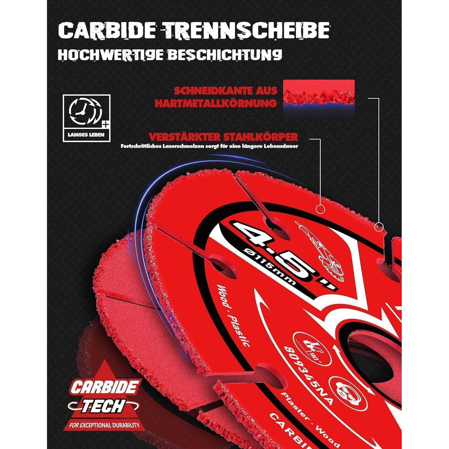 Trennscheiben Carbide 22.2mm Holz Nägel Laminat 2er Pack 115mm