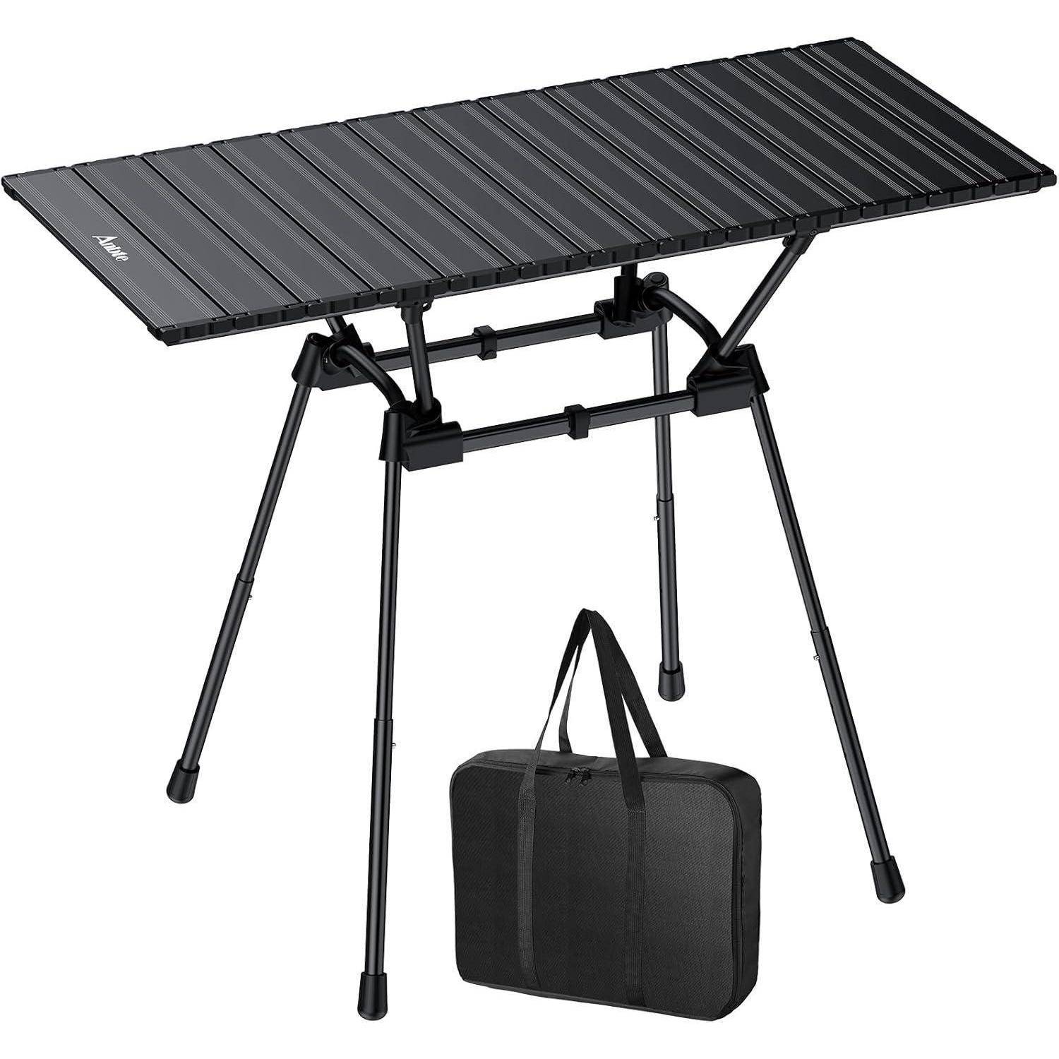Campingtisch Aluminium 88x40 cm 4 Höhen 51-71 cm aufrollbar