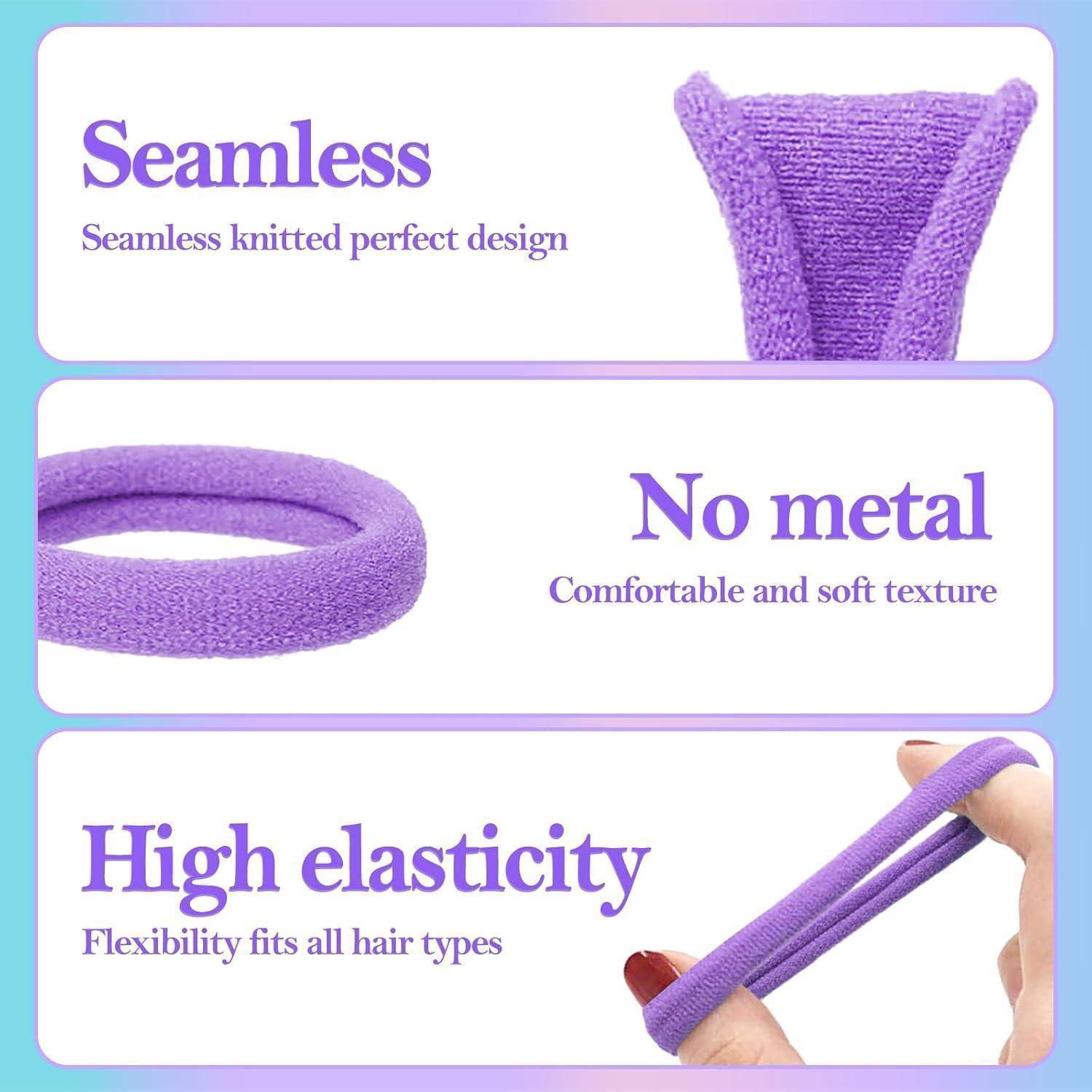 Nahtlos gestricktes perfektes Design; Kein Metall, angenehme und weiche Textur; Hohe Elastizität, Flexibilität passt sich allen Haartypen an.
