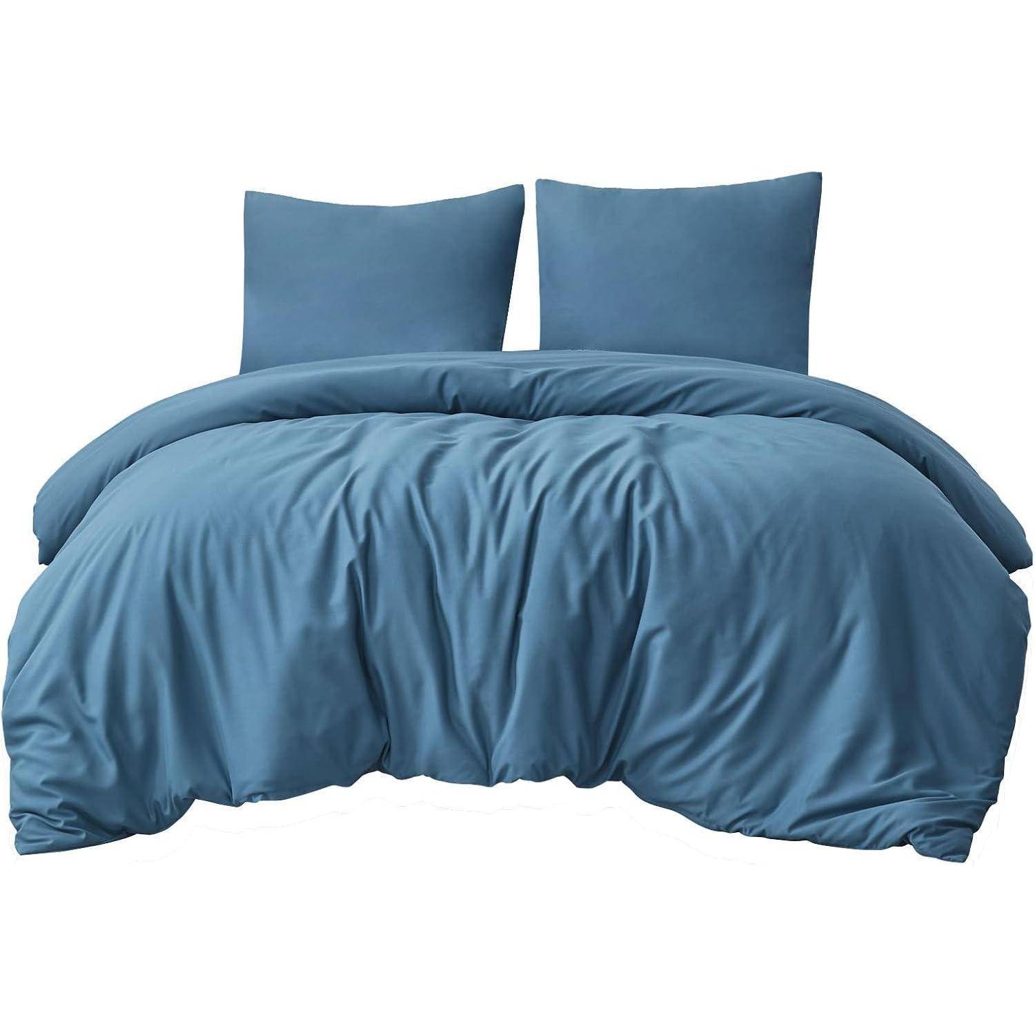 Bettwäsche 200x220 Mikrofaser 200x220cm+2x 80x80cm 05 - Denimblau