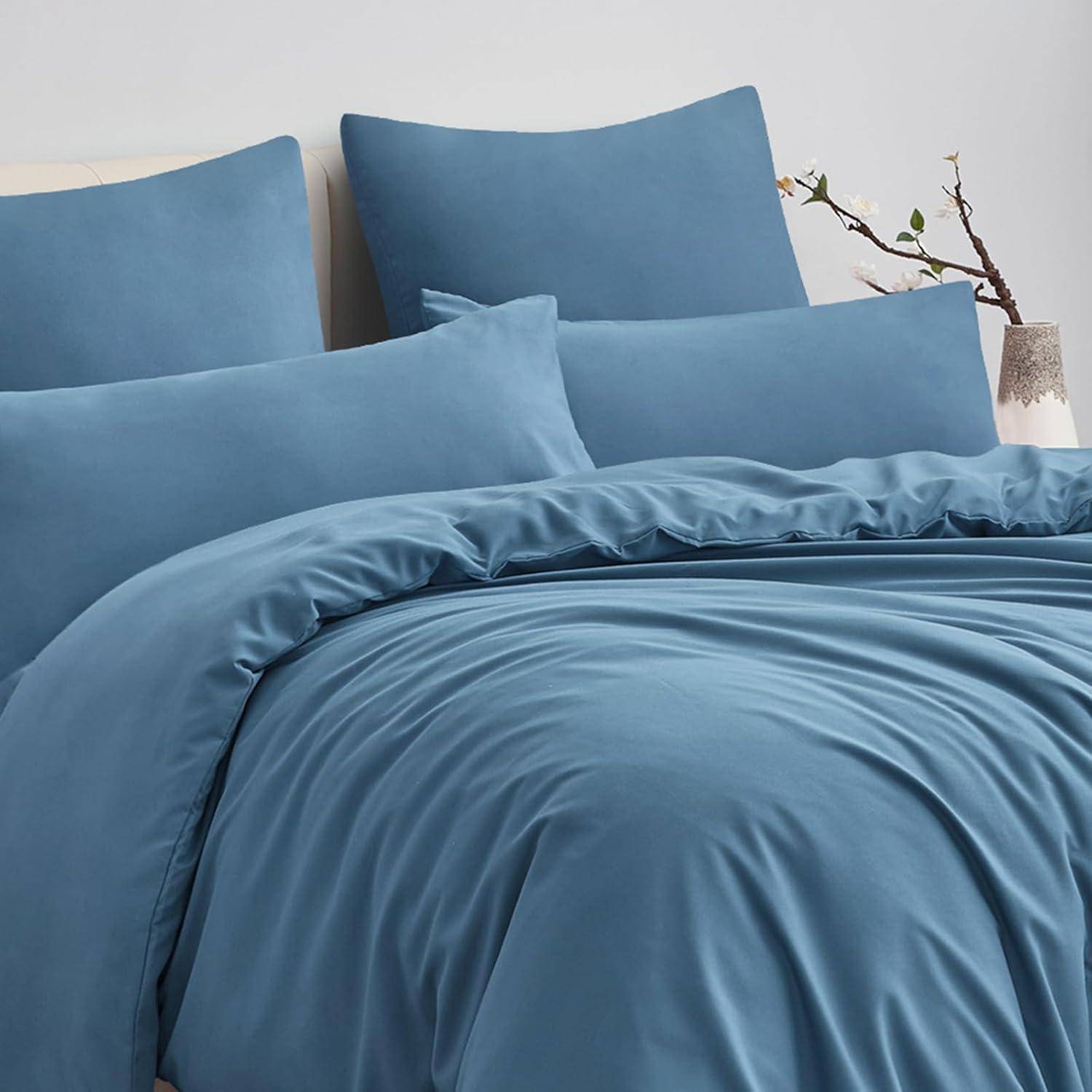 Bettwäsche 200x220 Mikrofaser 200x220cm+2x 80x80cm 05 - Denimblau
