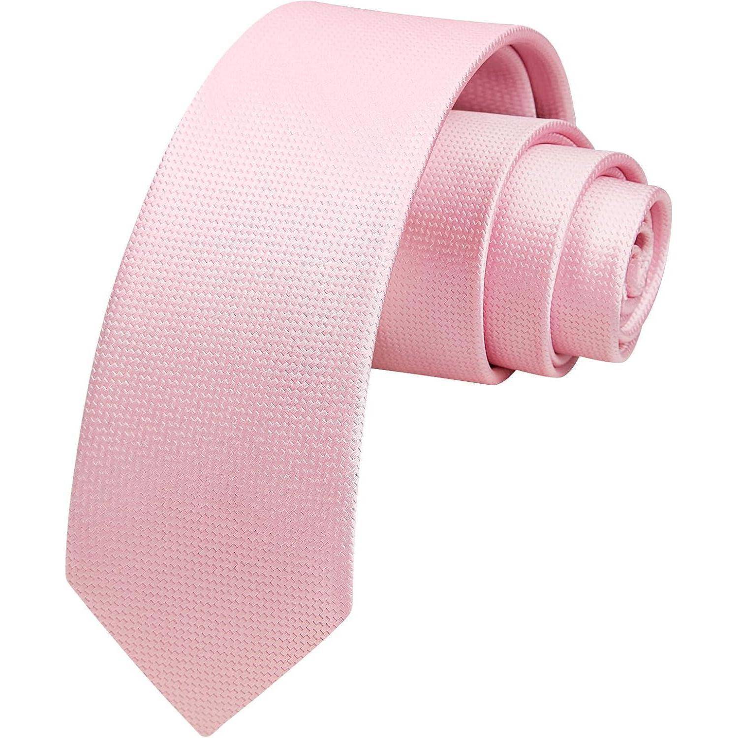 Krawatte Herren Seide schmal Hochzeit B-Babyrosa-01 Einheitsgröße